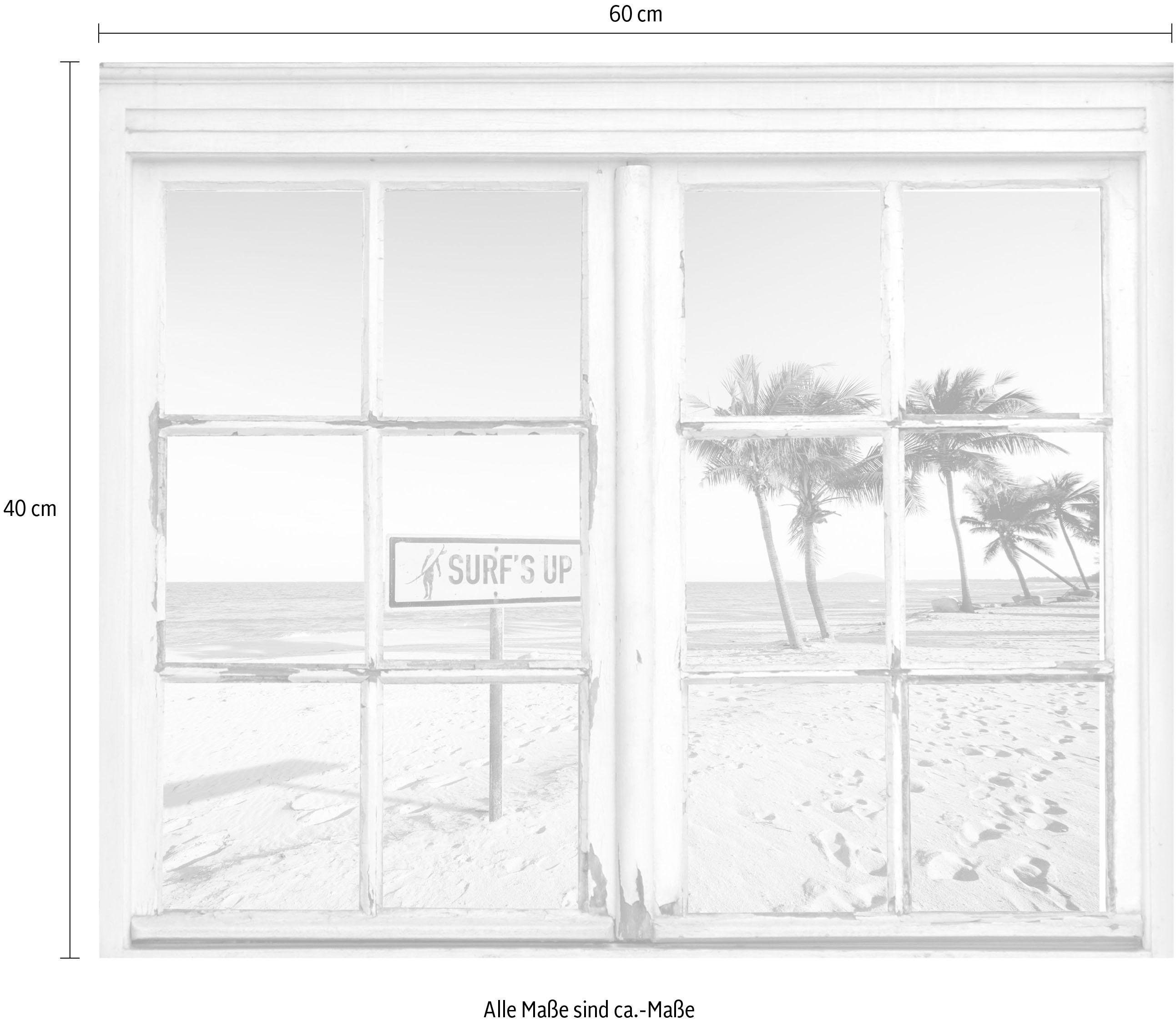 queence Wandfolie Surfs up strand Muursticker, muurdecoratie, zelfklevend, strand