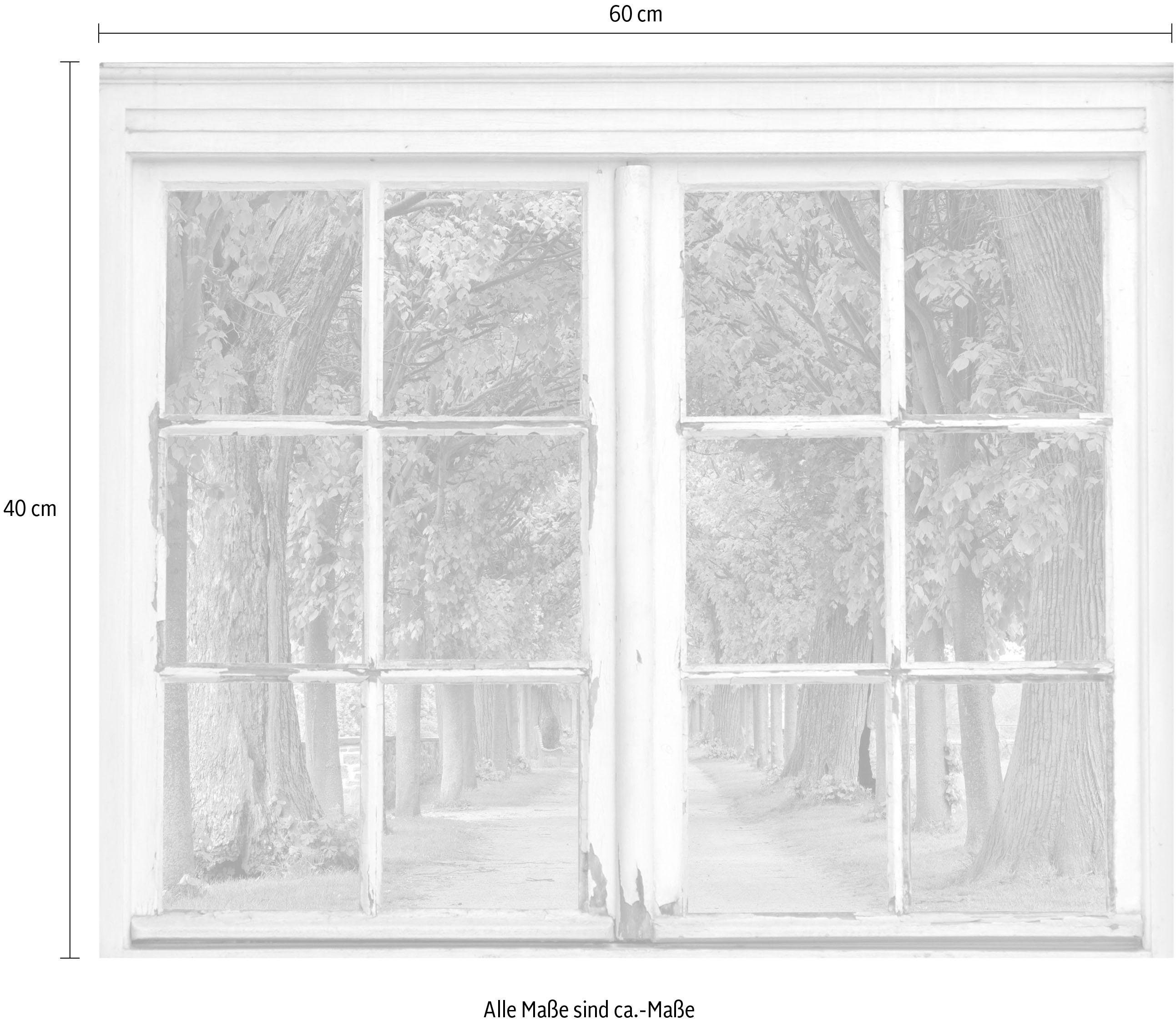 queence Wandfolie Allee Muursticker, muurdecoratie, zelfklevend, bomen, straat, pad, laan
