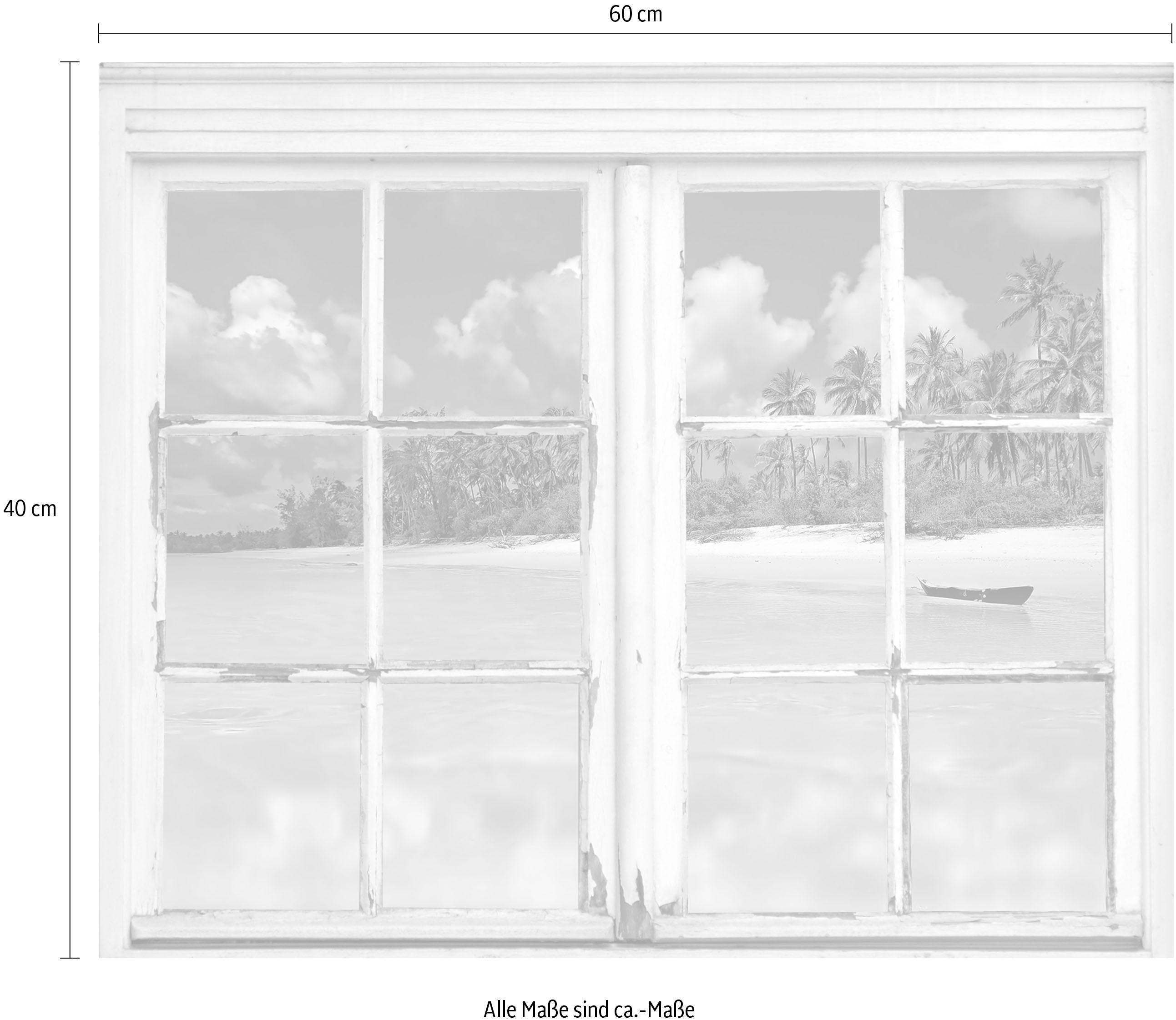 queence Wandfolie Eiland Muursticker, muurdecoratie, zelfklevend, 3D, raam
