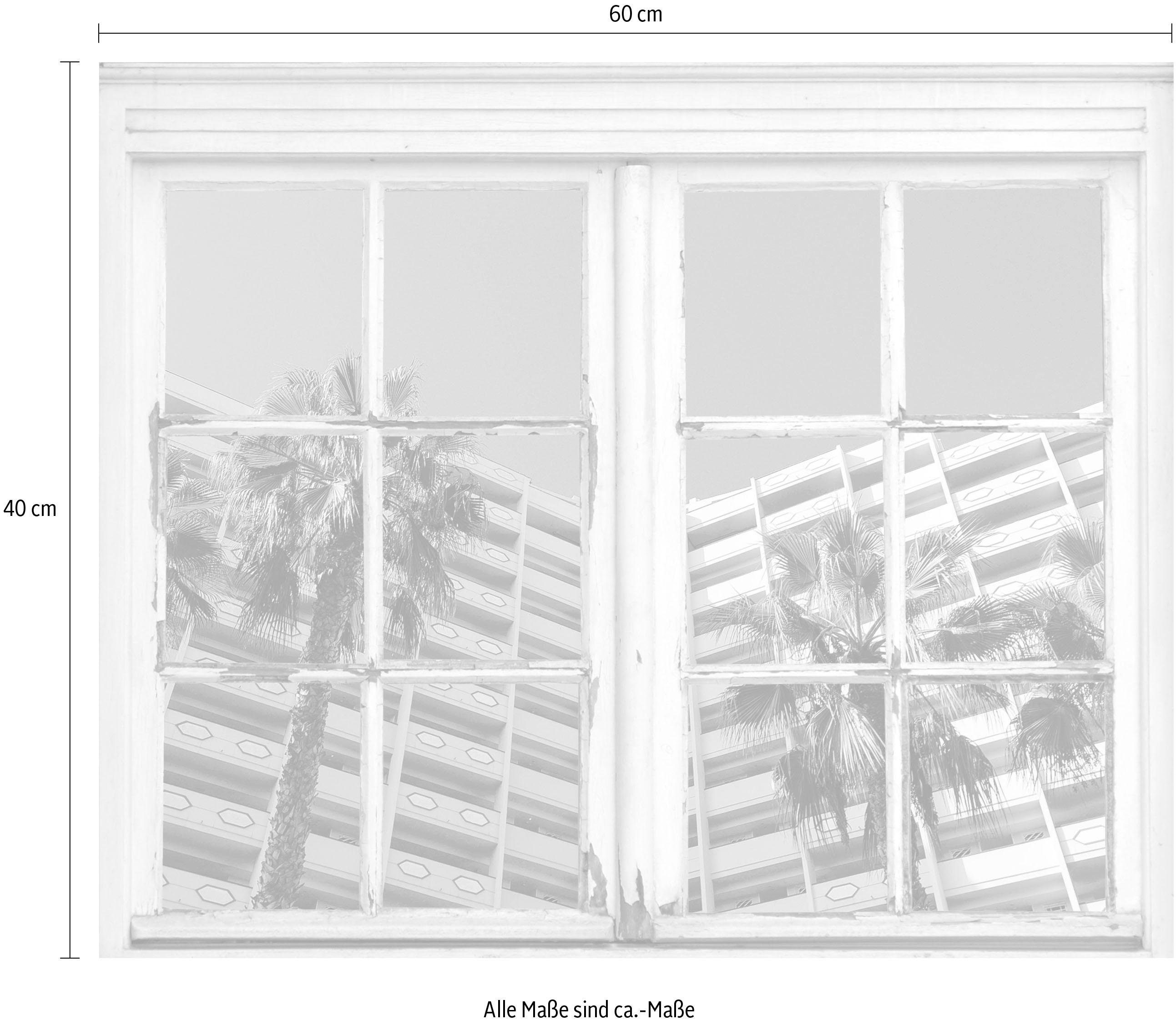 queence Wandfolie Hotel Muursticker, muurdecoratie, zelfklevend, 3D, raam