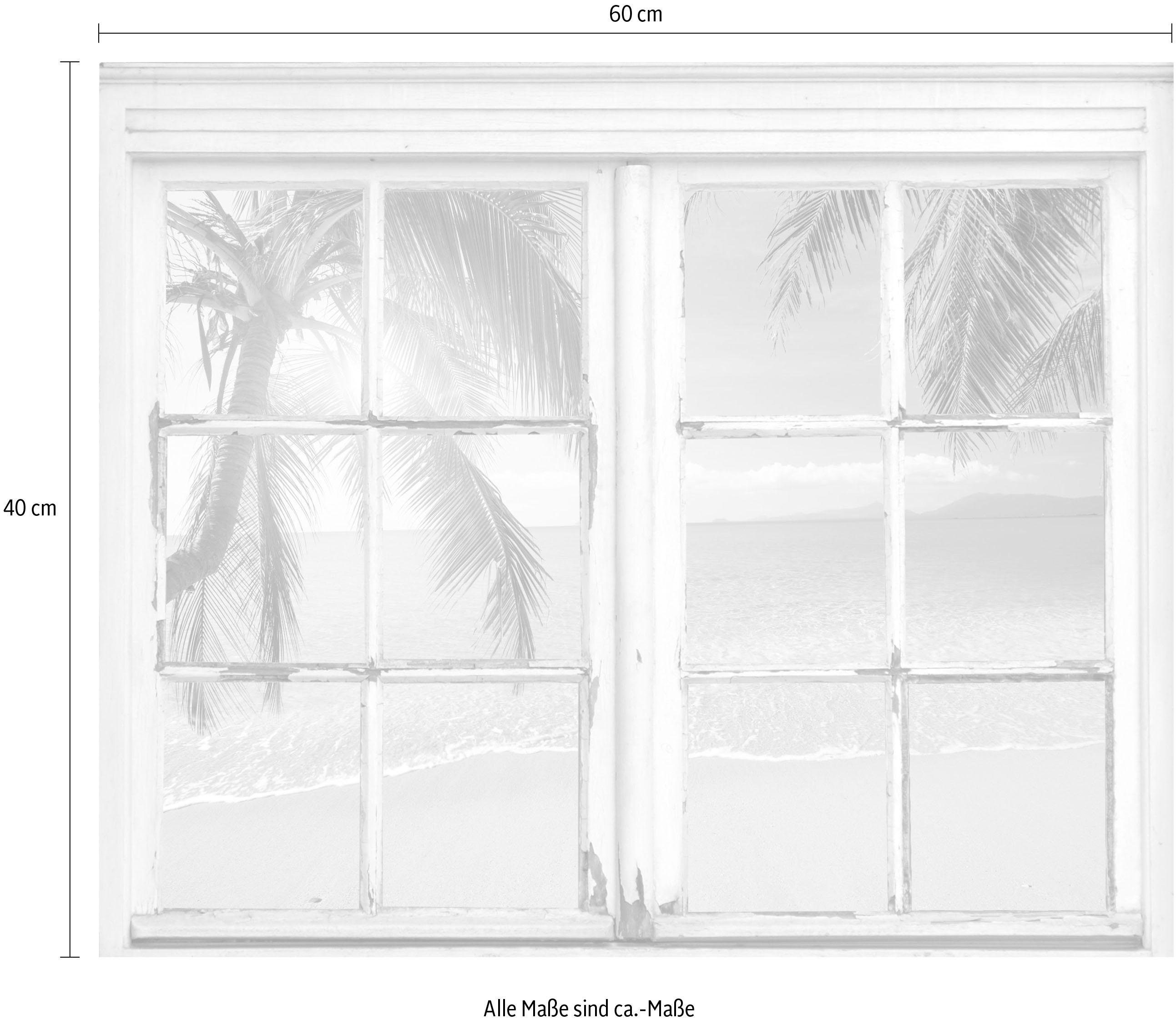 queence Wandfolie Strand Muursticker, muurdecoratie, zelfklevend, 3D, raam