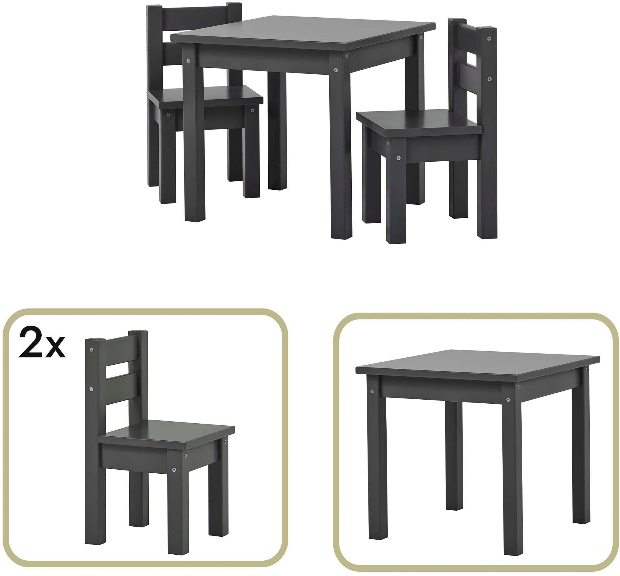 Hoppekids Kinderzithoek MADS kinderzithoek in vele kleuren, met twee stoelen (set, 3-delig)