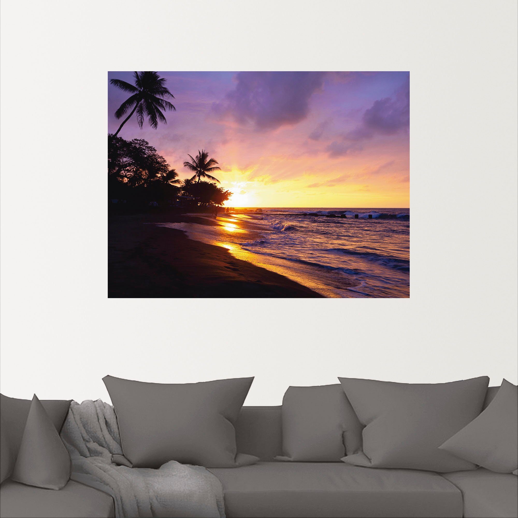 Artland Artprint Tropisch strand als artprint van aluminium, artprint voor buiten, artprint op linnen, poster, muursticker