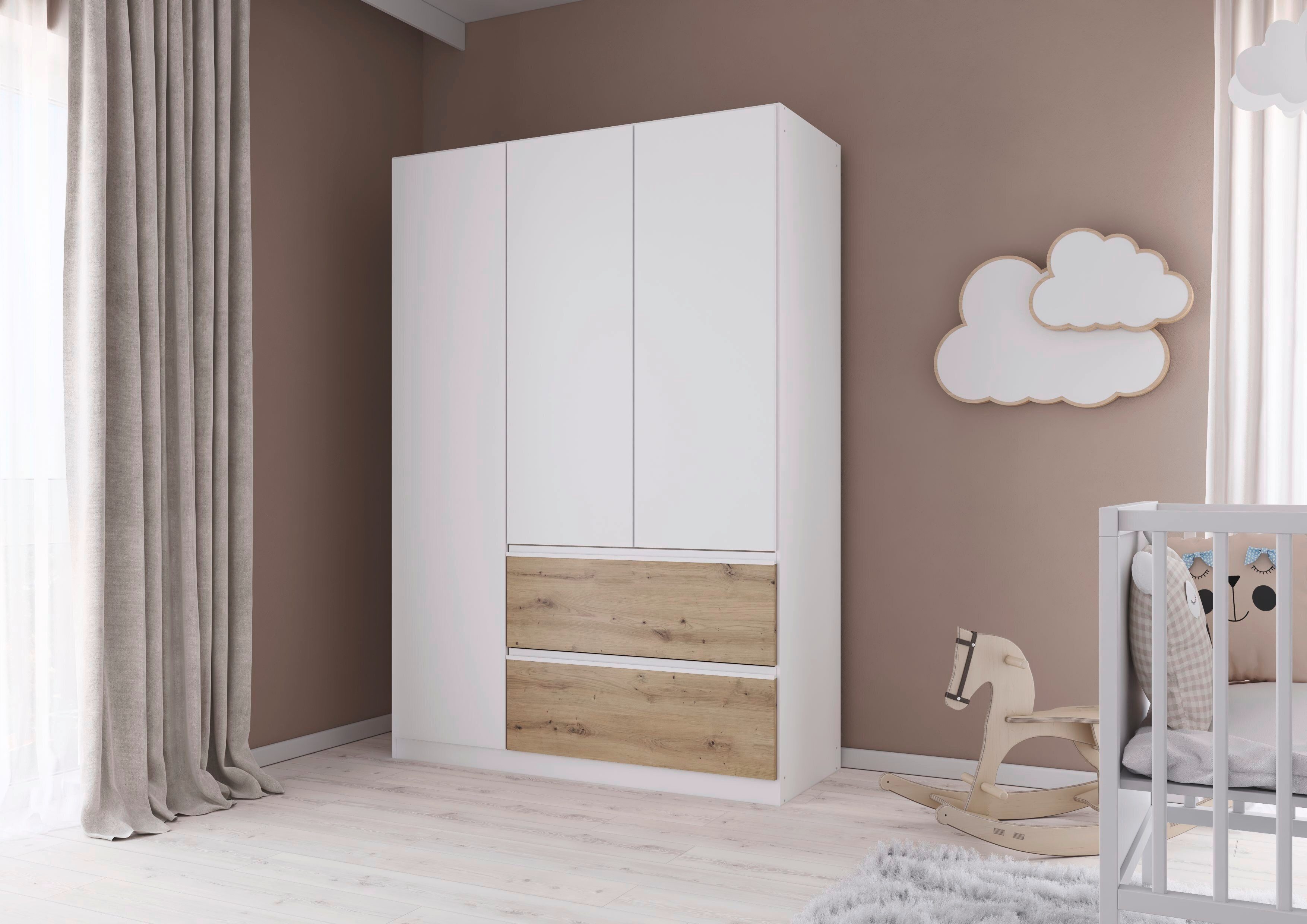 rauch Draaideurkast Kledingkast Kast Garderobe Wasmand COSTA in 3 Breedtes veel ruimte, greeploze front en push-to-open functie made in germany