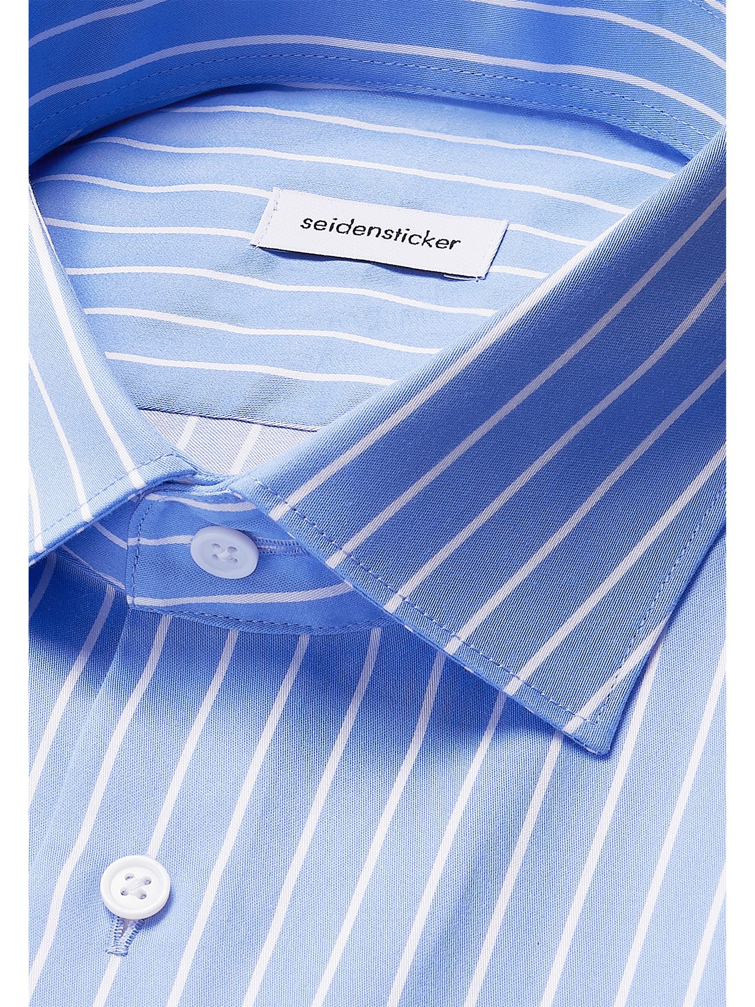 seidensticker Businessoverhemd Zwarte roos Slim 1/1 Kent kraag gestreept