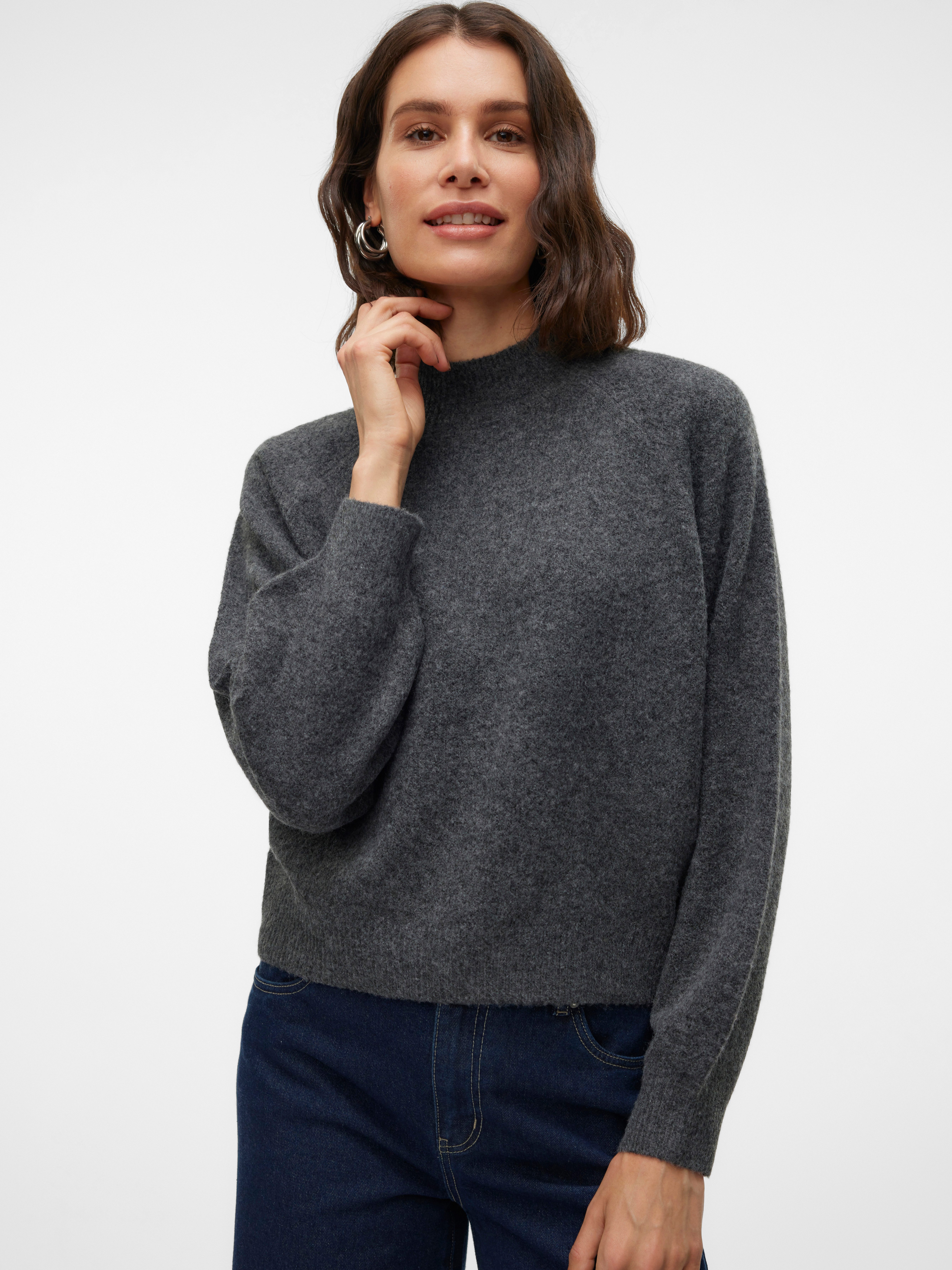 Vero Moda Gebreide trui VMLEAF LS HIGH NECK PULLOVER ENT