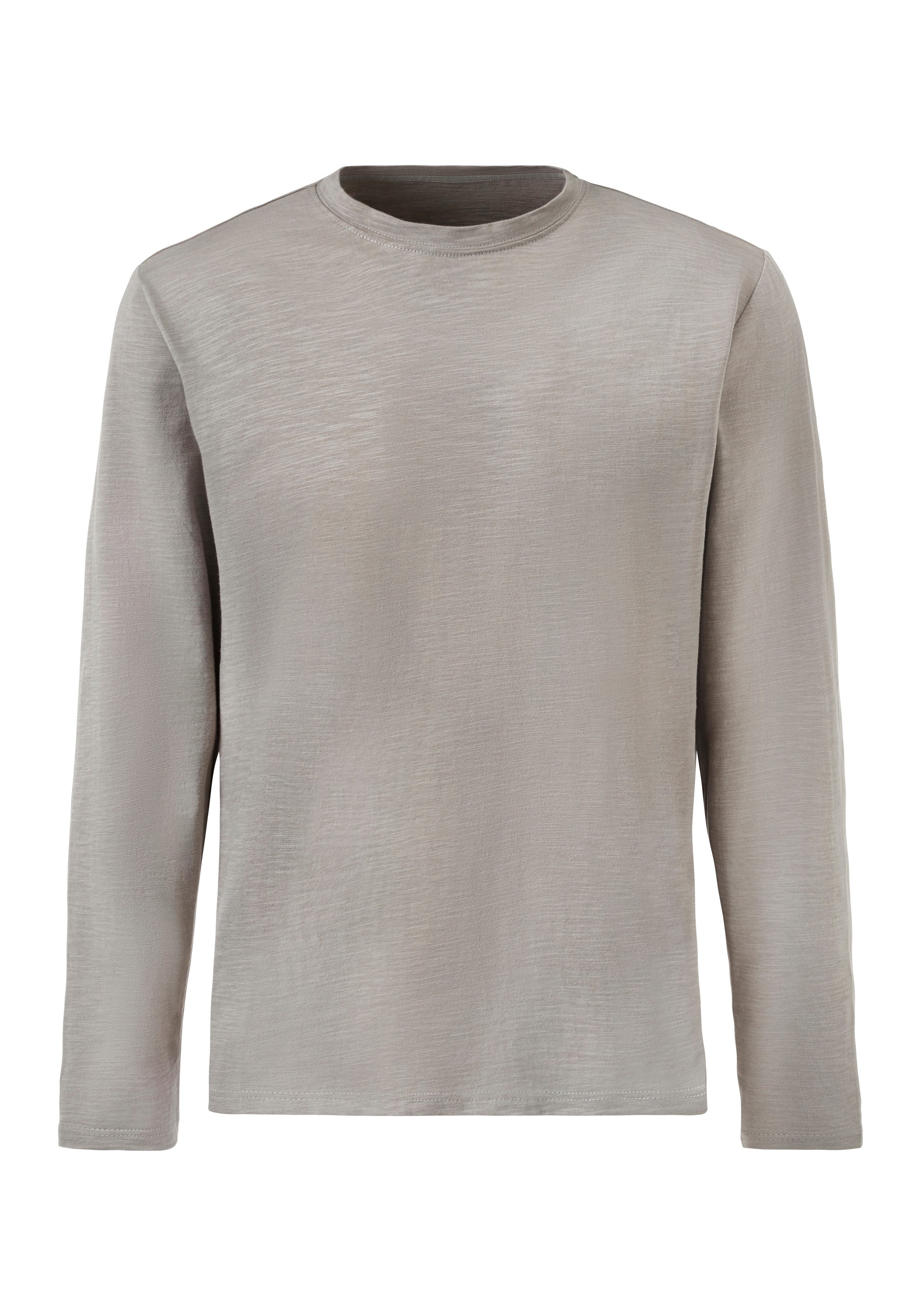 John Devin Shirt met lange mouwen , longsleeve in hoogwaardige slub-garen kwaliteit (2-delig, Set van 2)