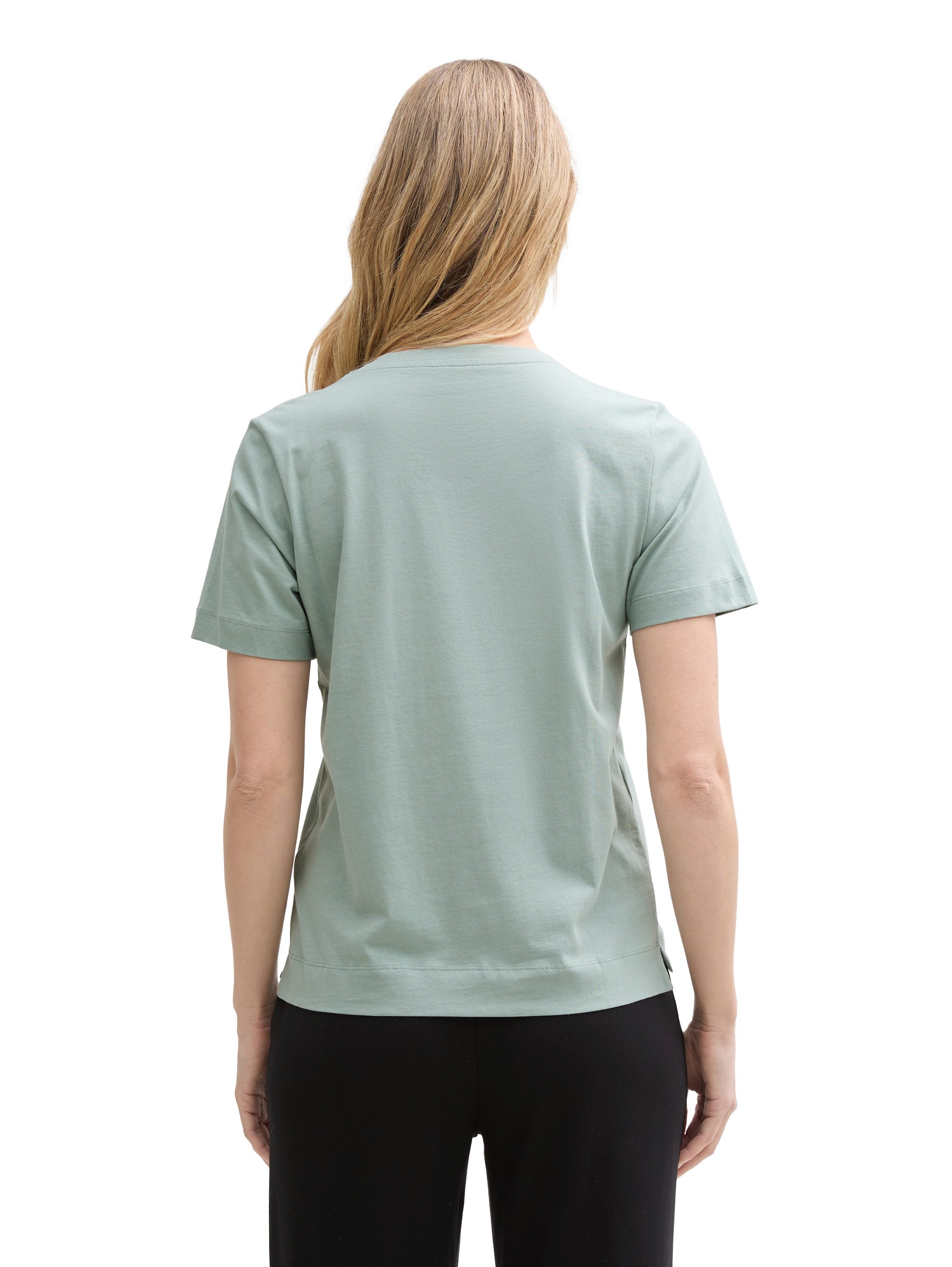 Tom Tailor Shirt met ronde hals met hartmotief als frontprint