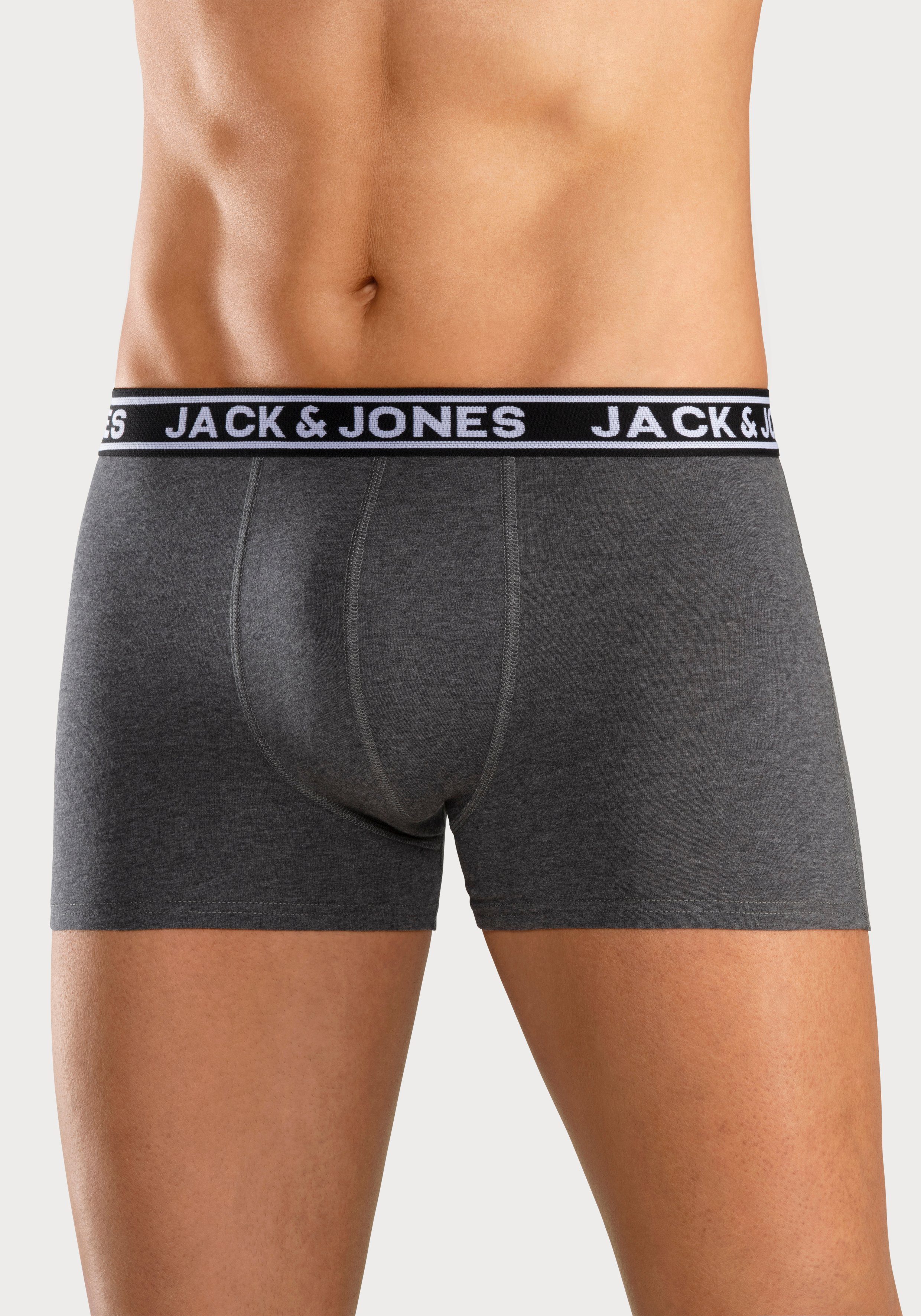 Jack & Jones Trunk JACCRISP in 6-pack met logoband en stretchcomfort effen met kleuraccent, modieus, nauwsluitend, katoenmix (set, 6 stuks)