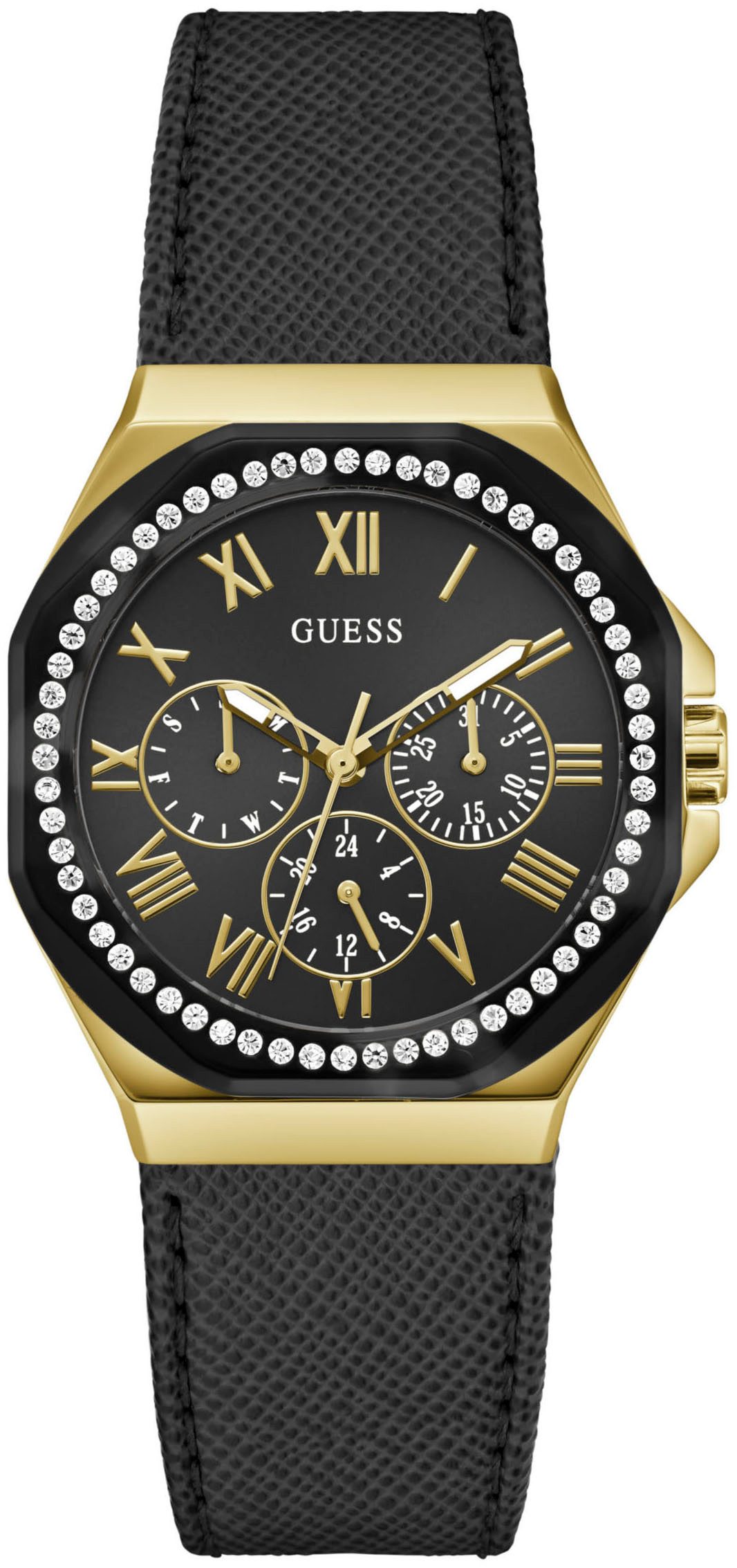 Guess Multifunctioneel horloge Glaze Quartzhorloge, horloge, damenuur, datum, 12/24-uurs weergave, analoog