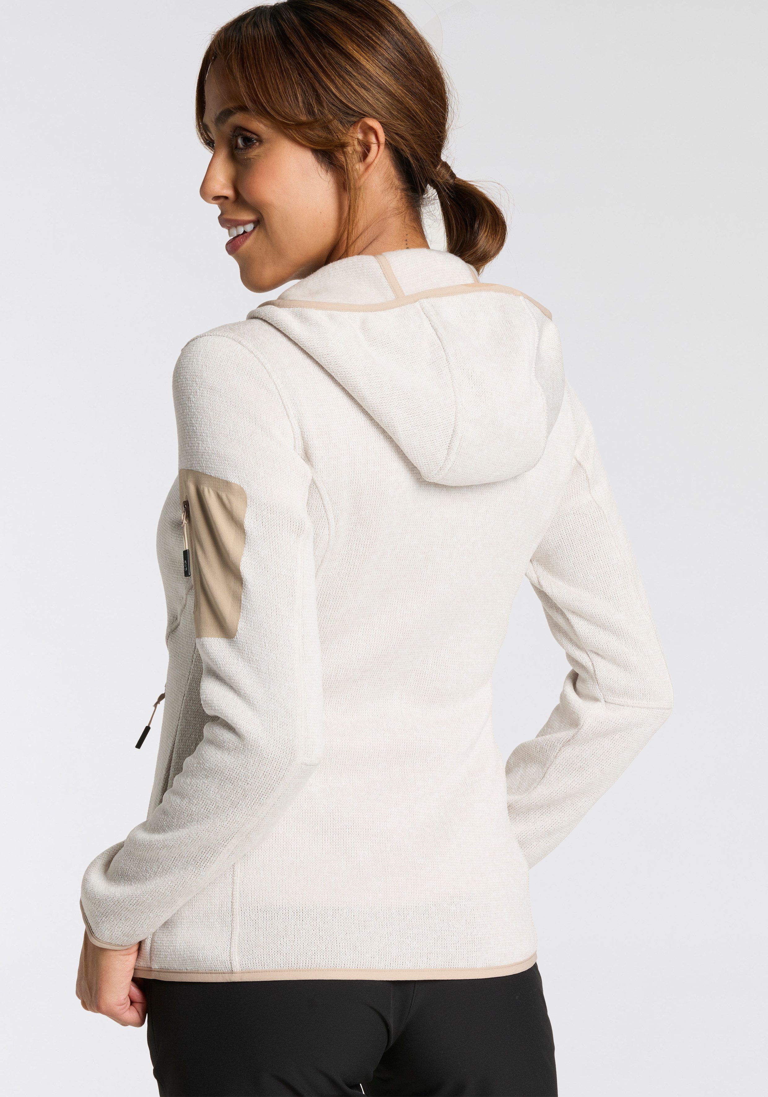 CMP Gebreid fleecejack KNITTED MELANGE HOODY WOMAN HOODY (1 stuk)