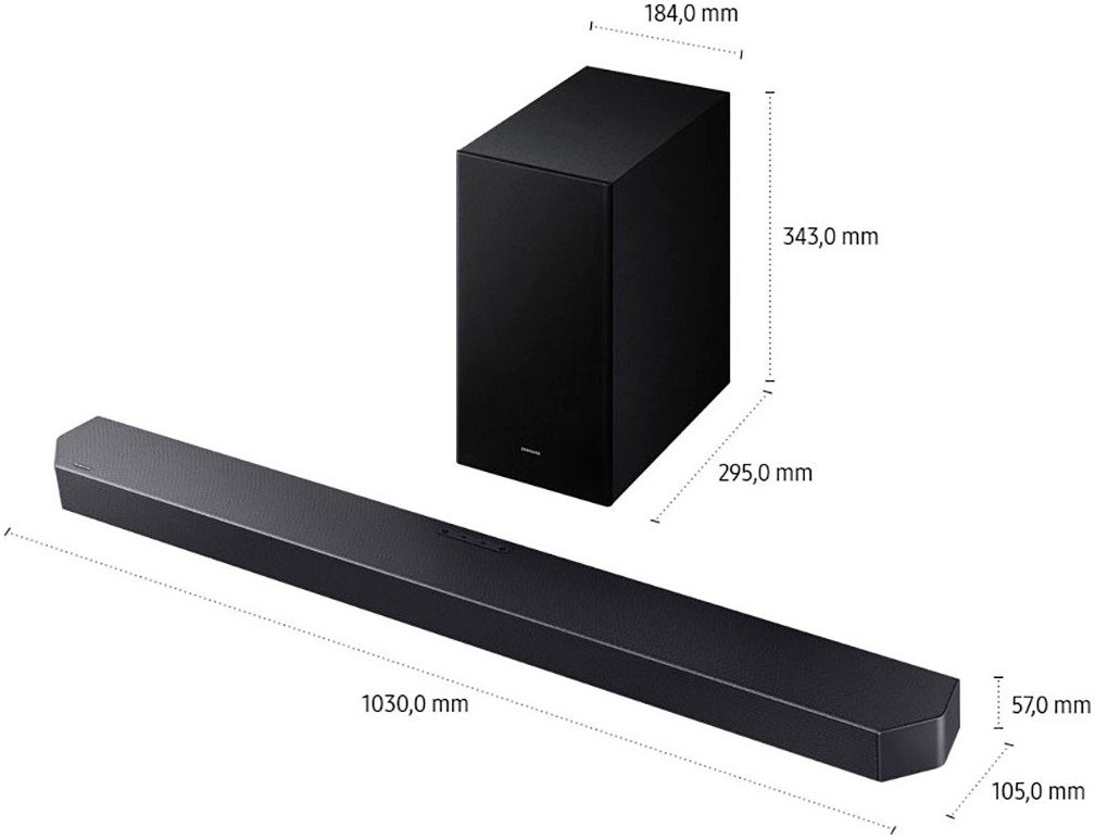 Samsung Soundbar HW-Q610GF Q-soundbar 3.1.2-kanaals surround systeem, dolby atmos i dts:x, adaptief geluid