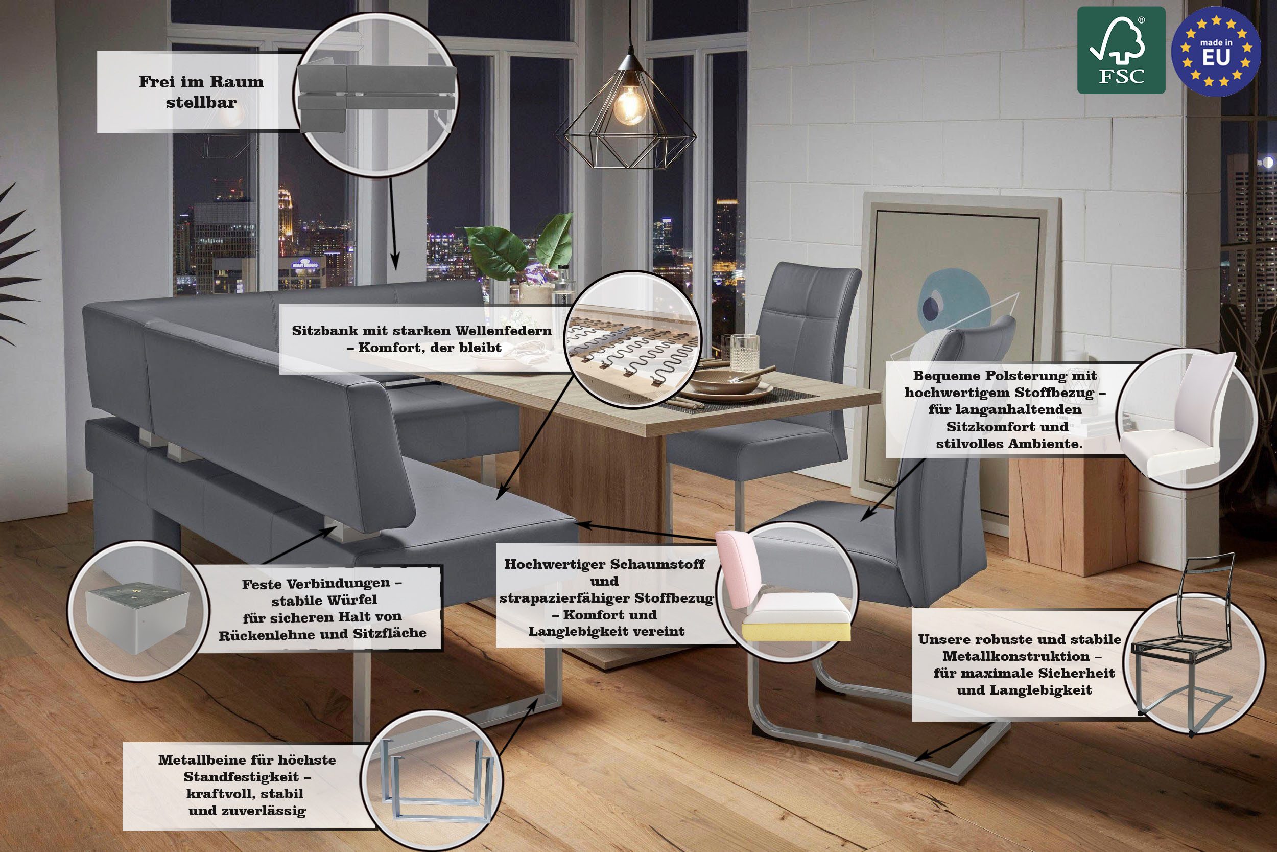 Home affaire Hoekbank RAB in 2 breedten (180 of 200 cm), bekleding in verschillende kwaliteiten