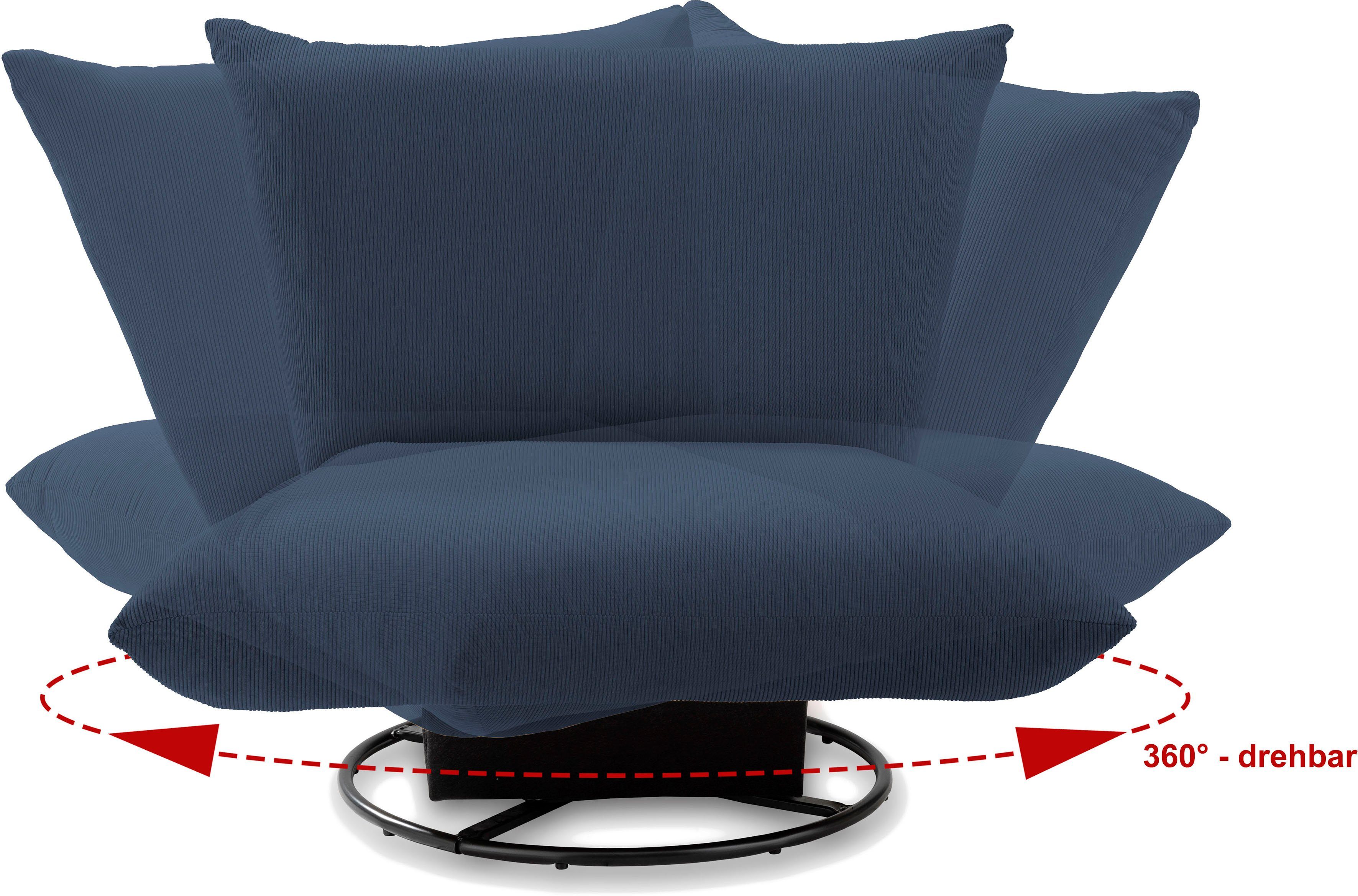 INOSIGN Draaibare fauteuil Cremona 360° draaibaar met metalen voet