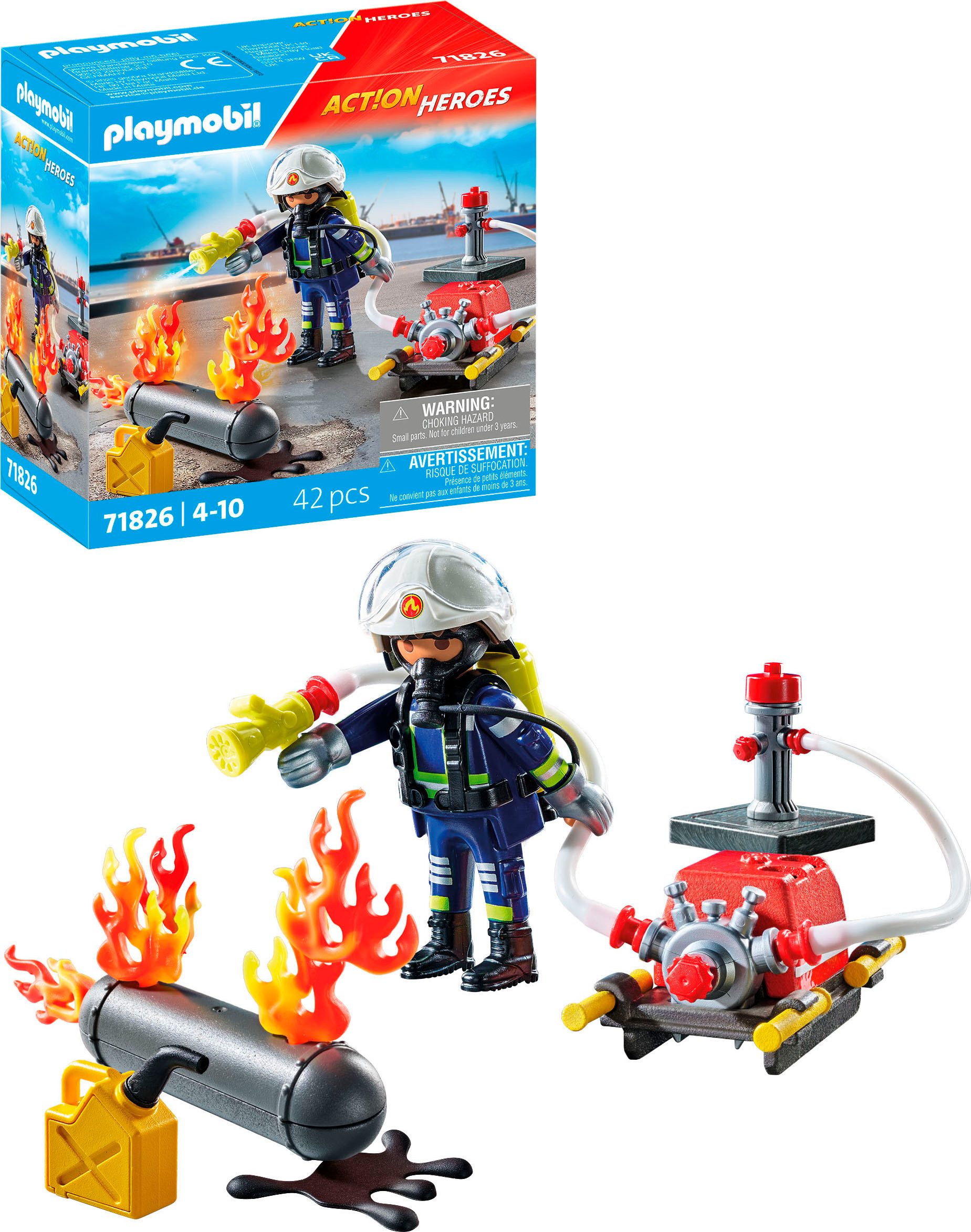 Playmobil® Constructie-speelset Löschung eines Gastanks (71826), Playmobil Action Heroes (42-delig)