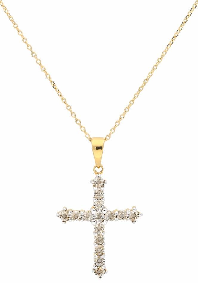 Firetti Kruisketting Sieraad cadeau halssieraad halsketting zilverkleurige ketting kruis dames kettingen goud(kleur)
