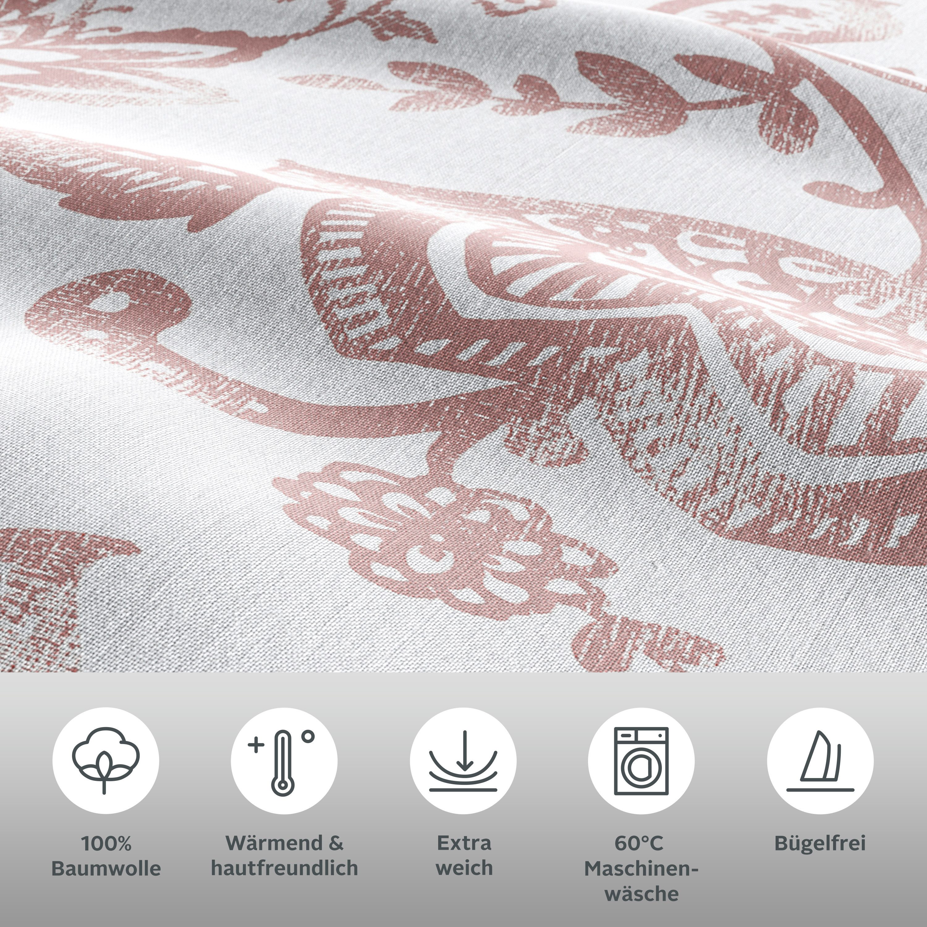 andas Beddengoed Nordby Bedlinnen van katoen, Scandinavisch design, vanaf maat 135x200 cm (2-delig)