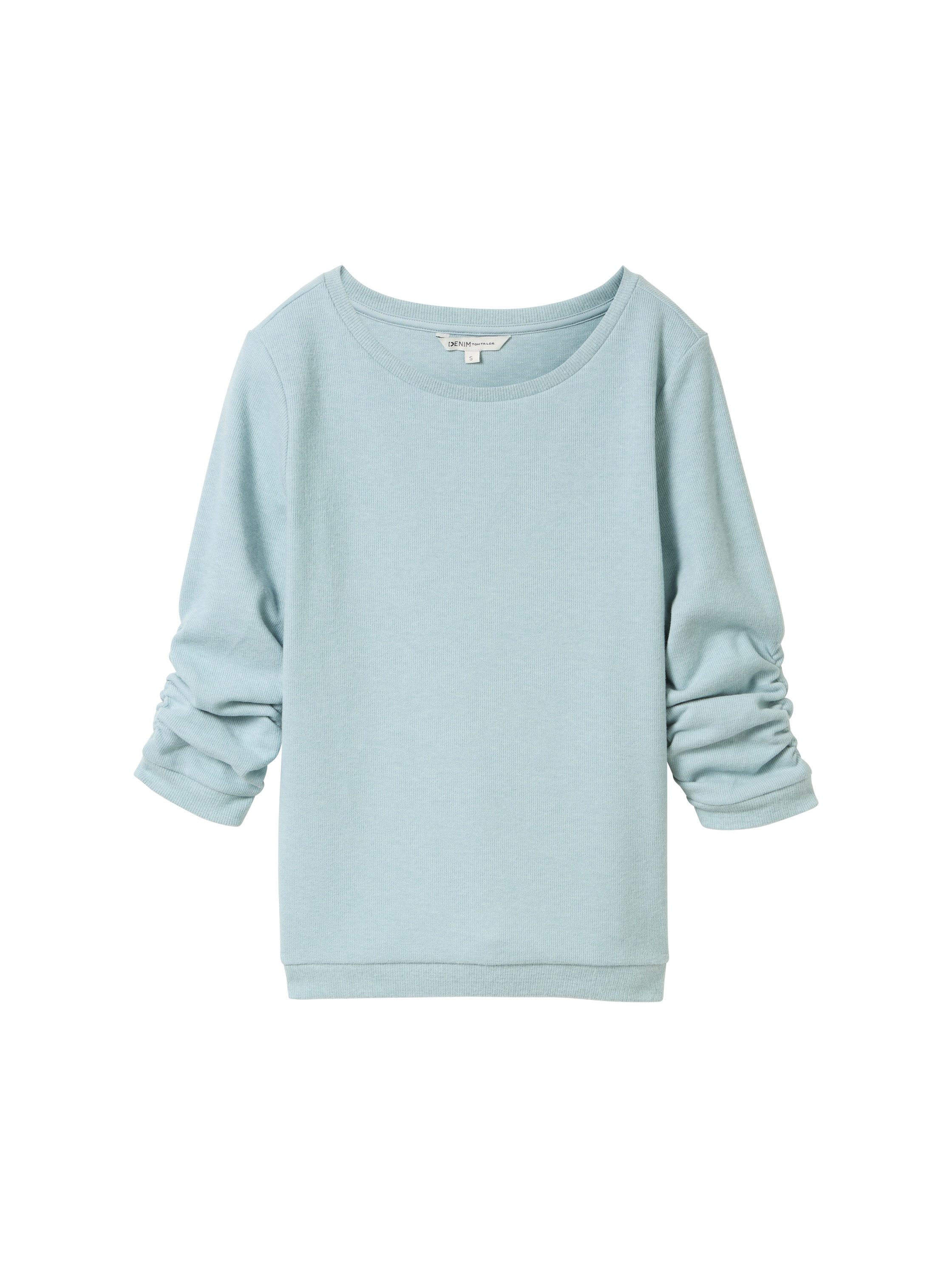 Tom Tailor Denim Sweatshirt met aangerimpelde mouwen