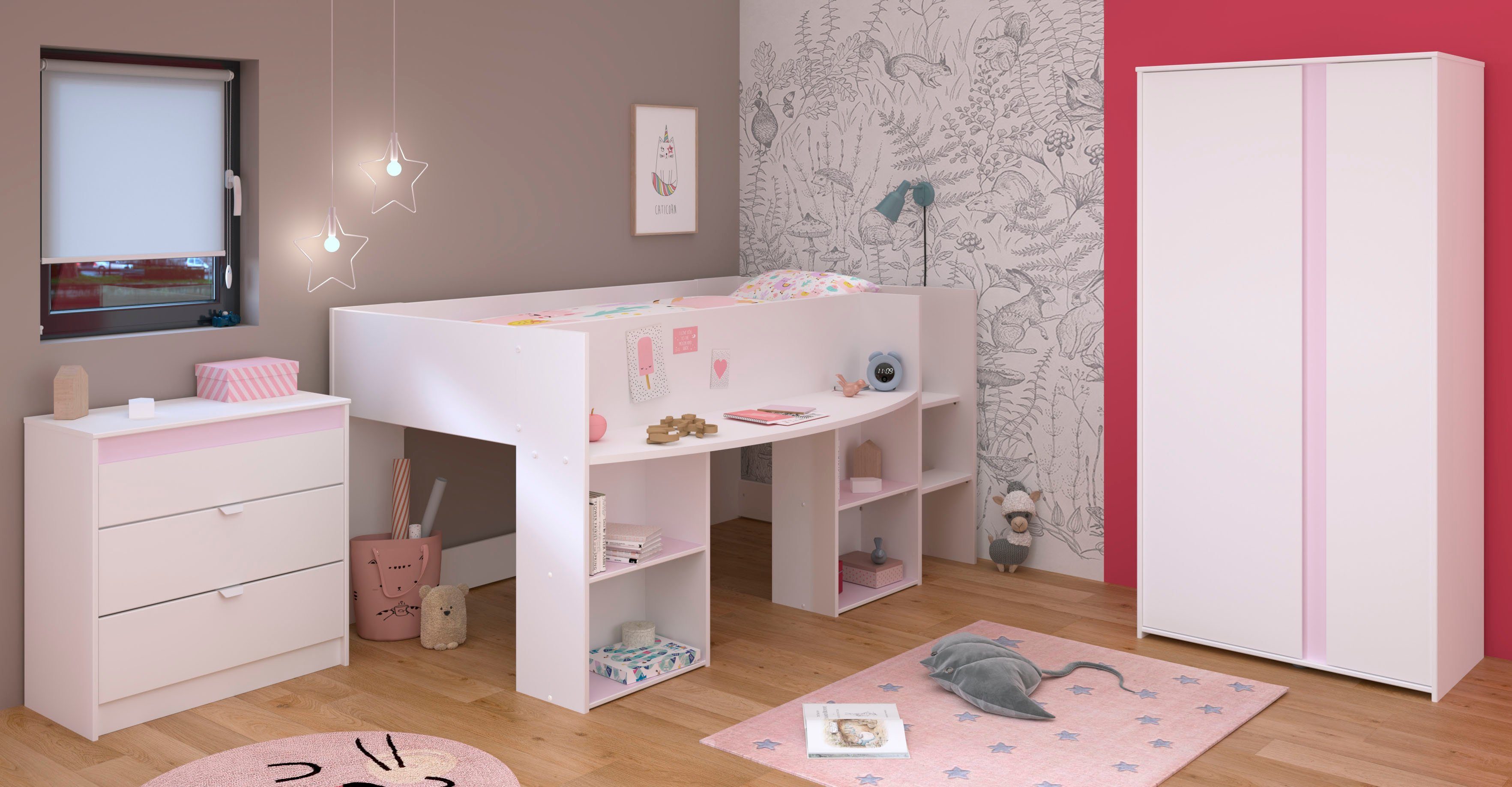 Parisot Tienerkamerset Pirouette 12 (3-delig) complete kinderkamers wit