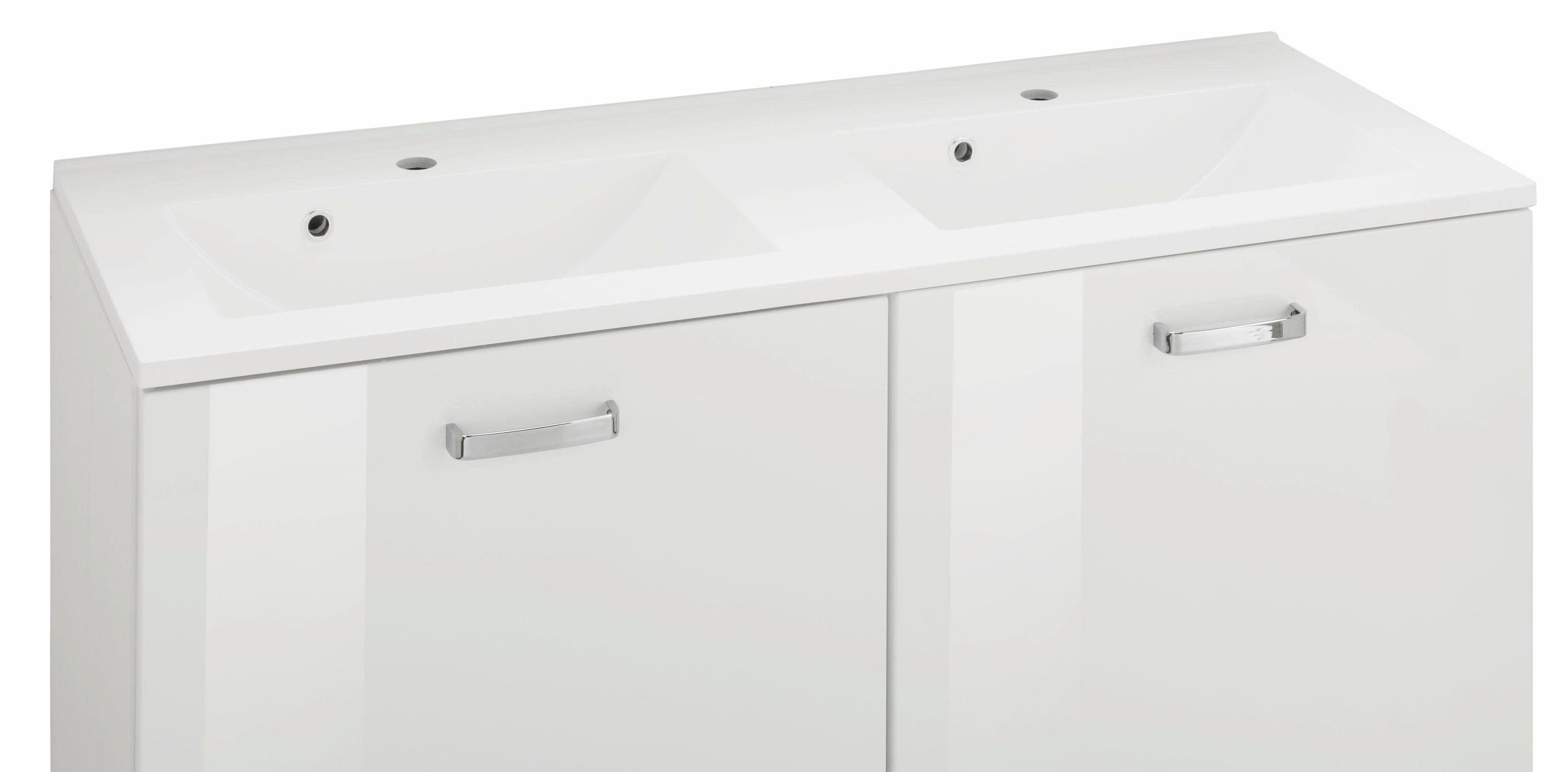 welltime Badkamerserie Ravenna Dubbele wasbak, breedte 120 cm (2-delig)