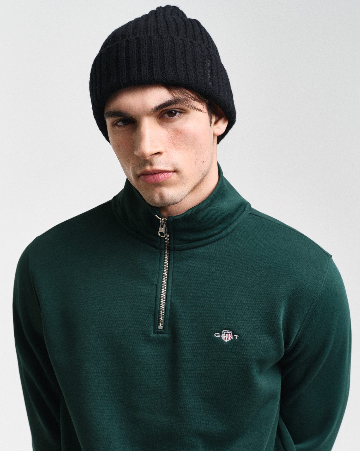 Gant Sweatshirt REG SHIELD HALF ZIP SWEAT met logoborduursel op borsthoogte