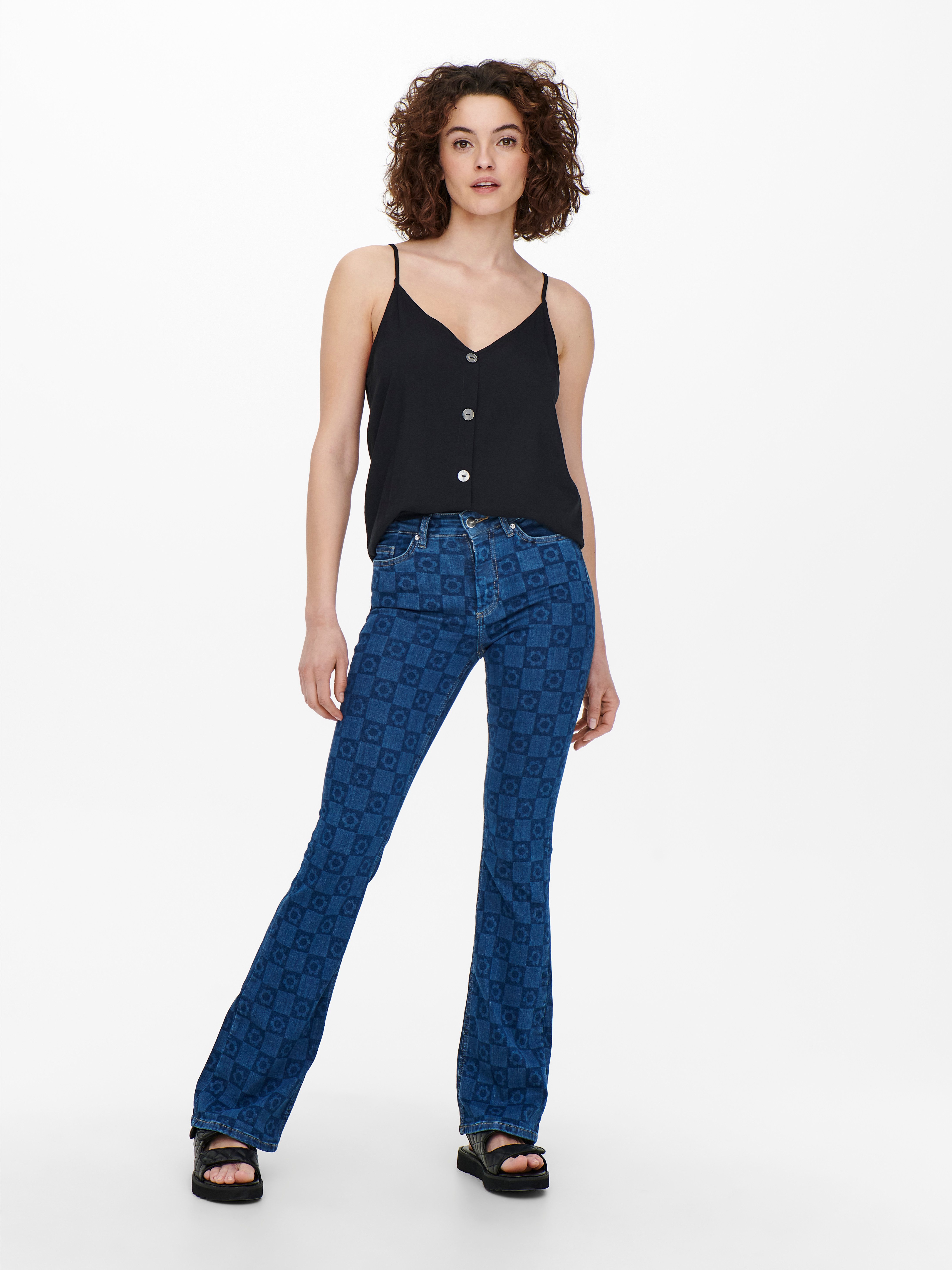 Only Top ONLNELLY LIFE BUTTON SINGLET SOLID NOOS