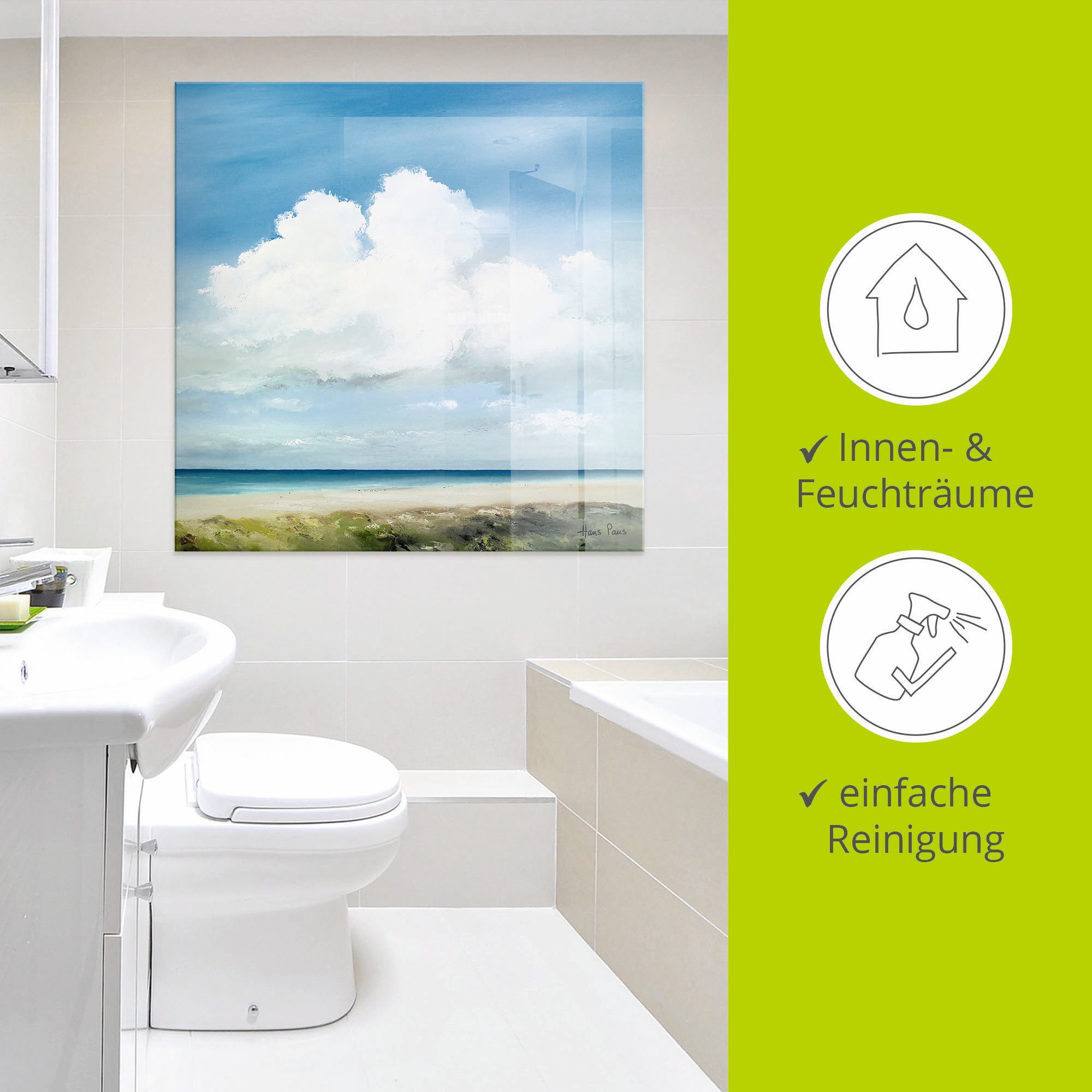 Artland Print op glas Landschap II in verschillende maten