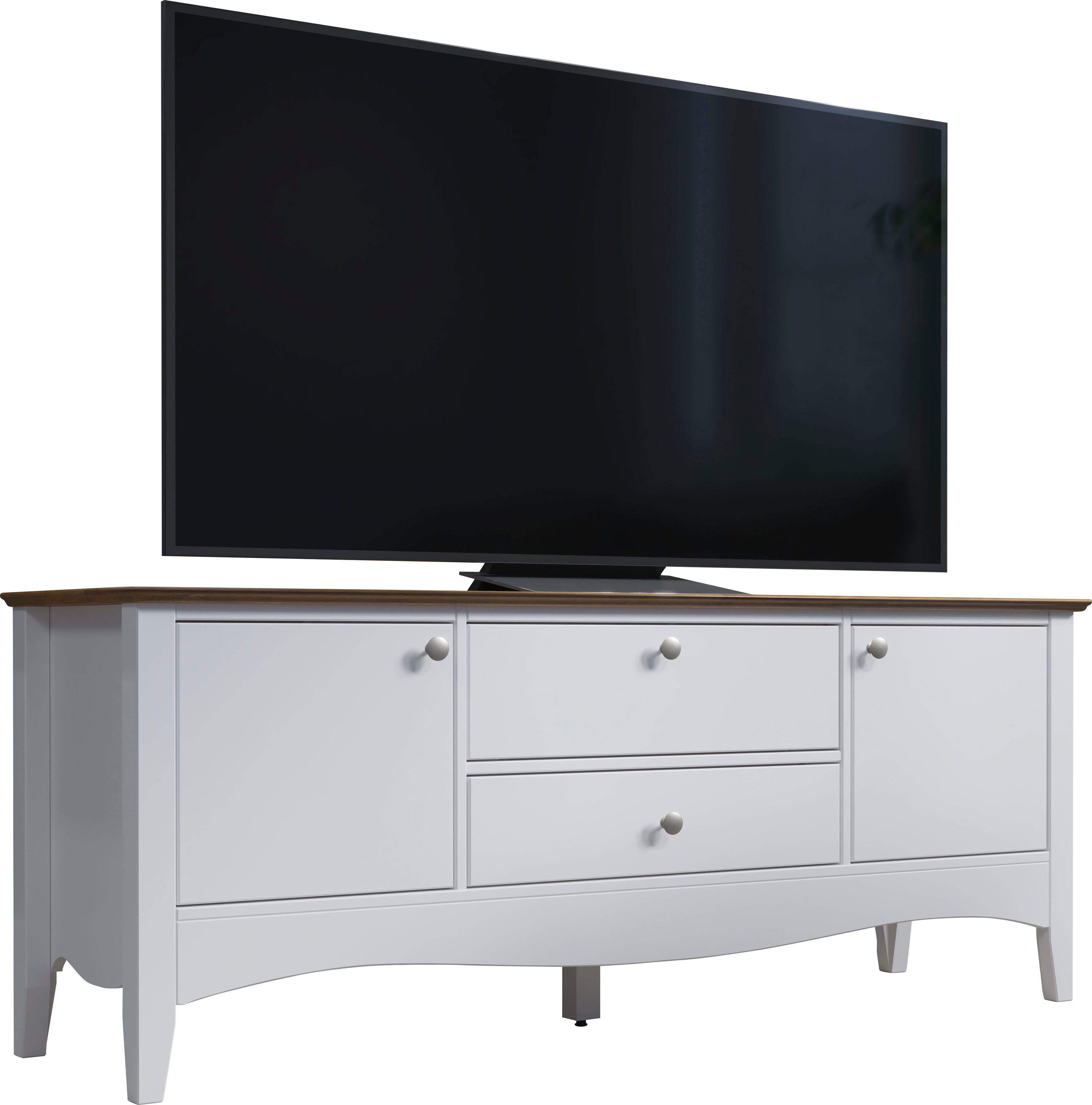 INTER-FURN Tv-meubel Lissabon Gedeeltelijk massief grenen, metalen grepen, BxHxD: 140x58x42 cm