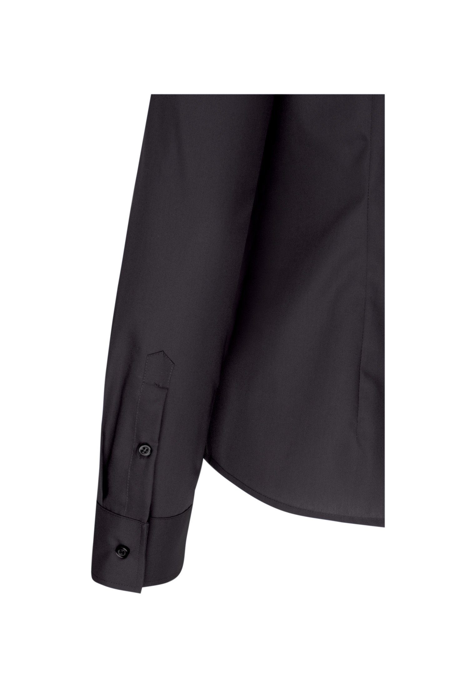 seidensticker Overhemdblouse Zwarte roos Lange mouwen kraag uni