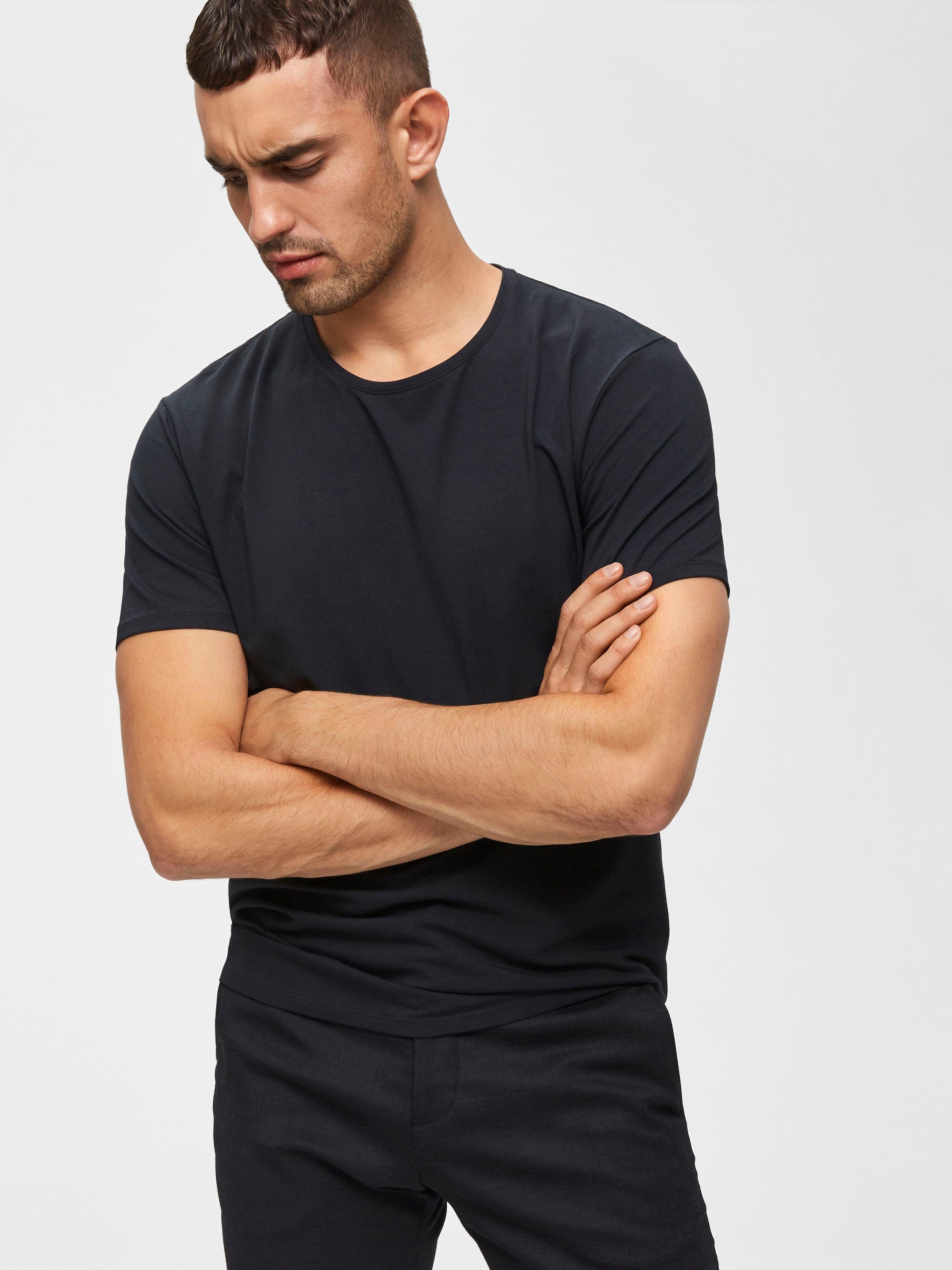 SELECTED HOMME Shirt met ronde hals Basic T-shirt