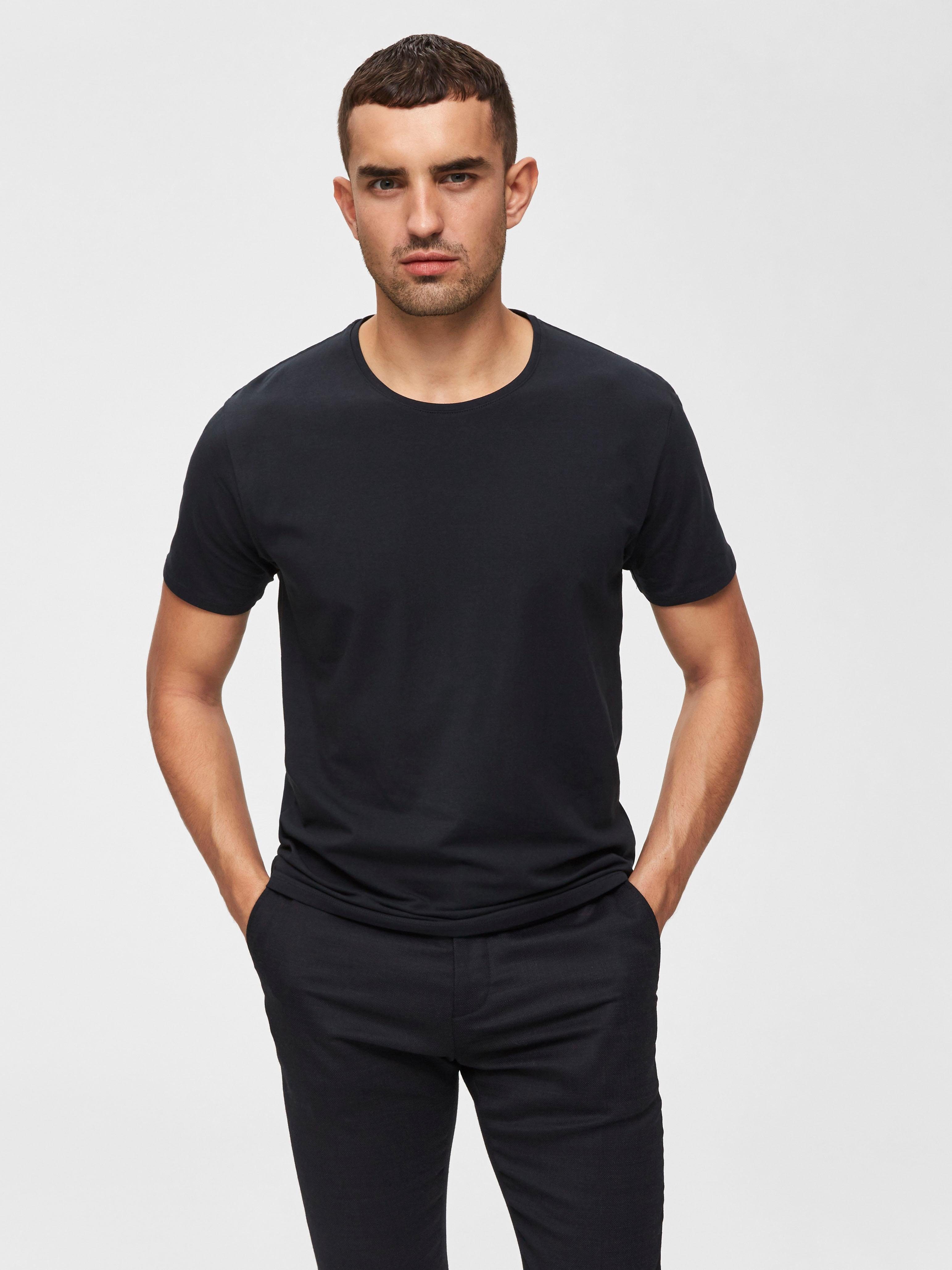 SELECTED HOMME Shirt met ronde hals Basic T-shirt