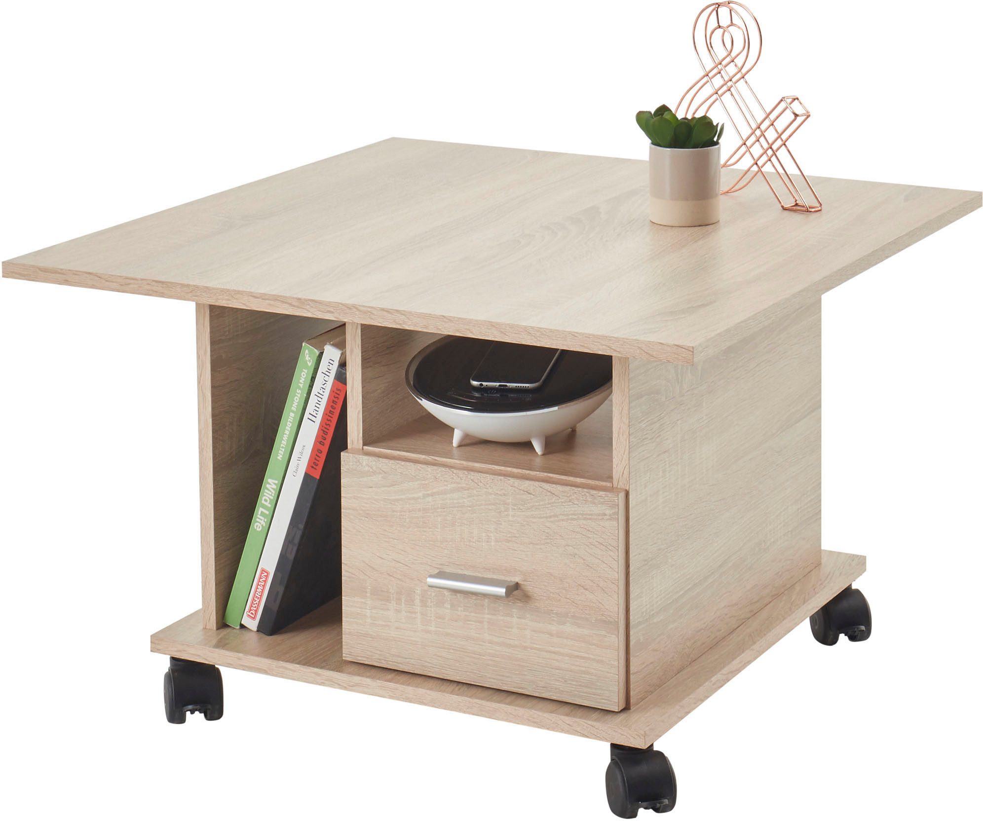 OTTO Stolkom Salontafel Activio rollend, tafel met lade salontafels bruin