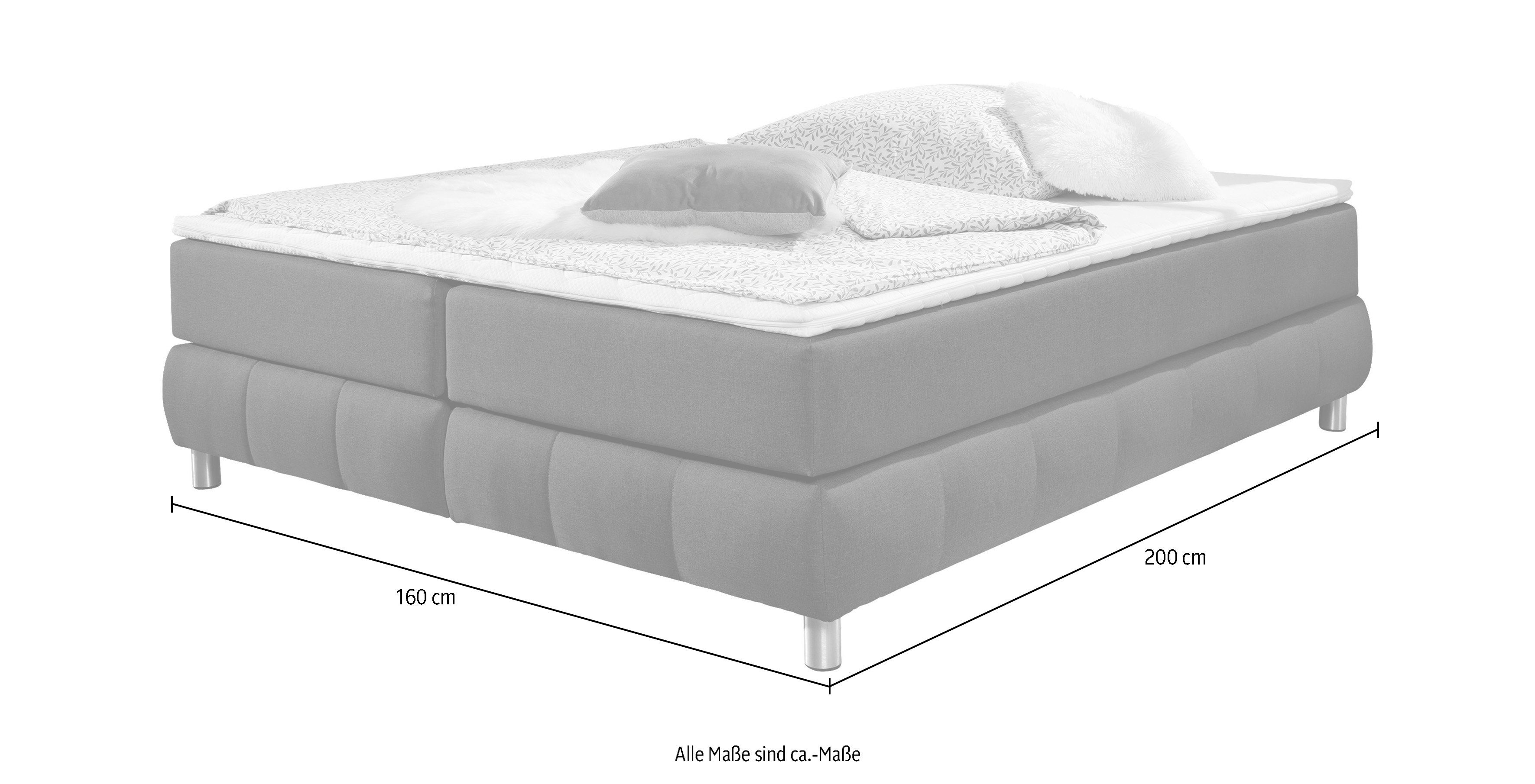 andas Boxspring Salo Zonder hoofdbord, incl. matrastopper, ook in extra lange versie 220 cm verkrijgbaar
