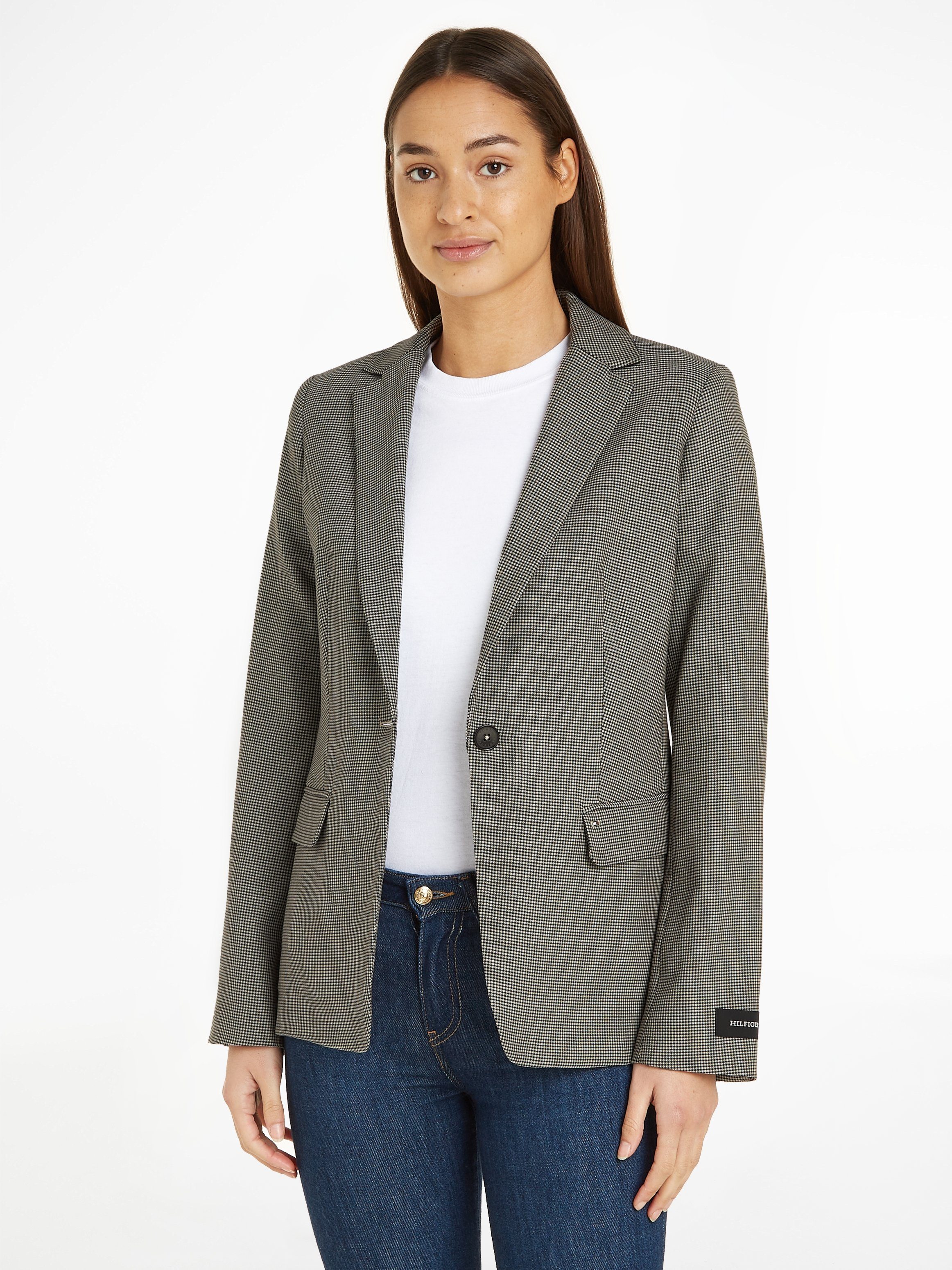 Tommy Hilfiger Korte blazer REGULAR SB BLAZER met geborduurd logo