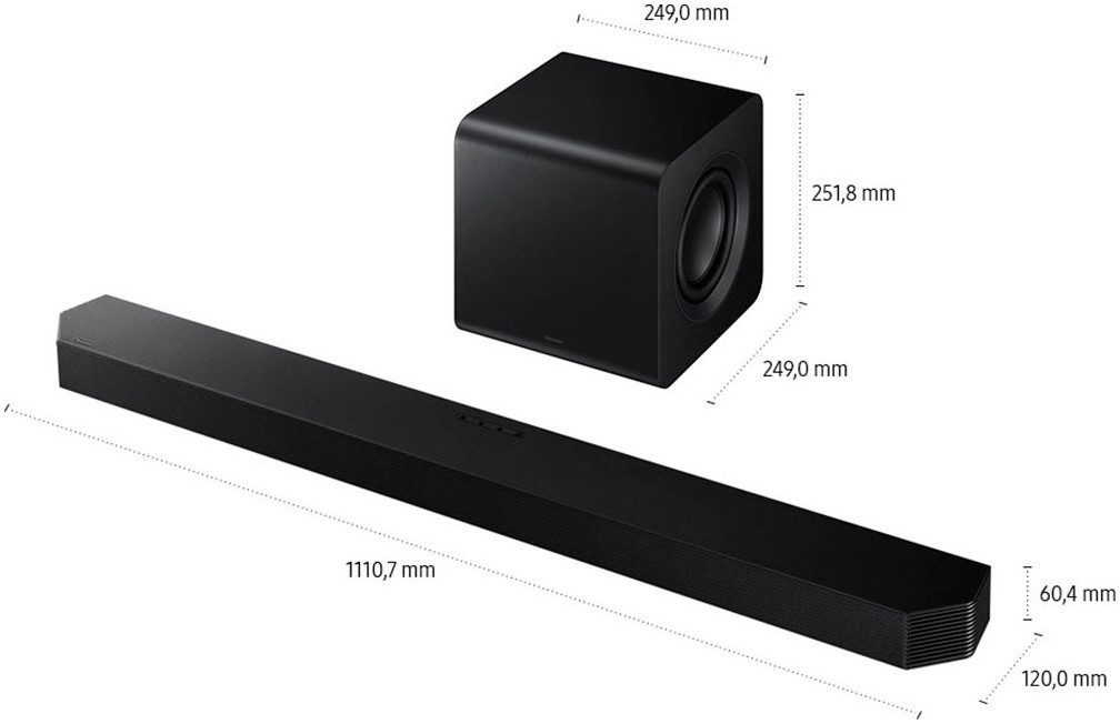 Samsung Soundbar HW-Q810GF Q-soundbar 5.1.2-kanaals geluidsysteem, draadloos dolby atmos i dts:x, spacefit geluid
