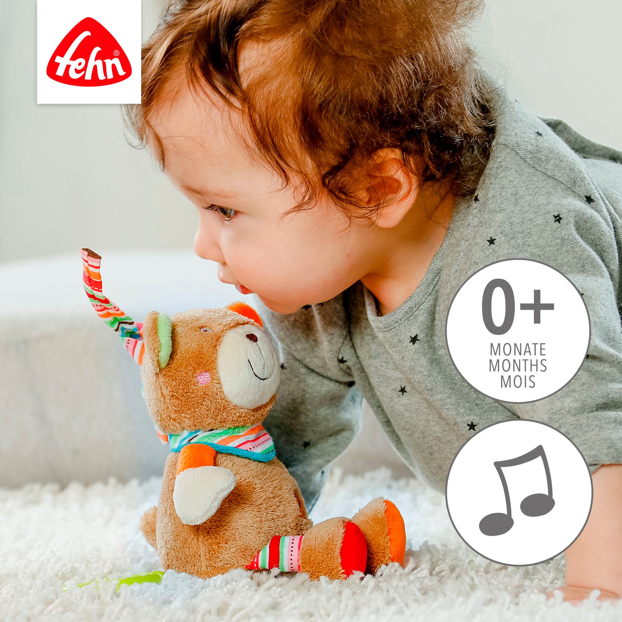 Fehn Speeldoosje Classic Stars, teddybeer met uitneembare speeldoos