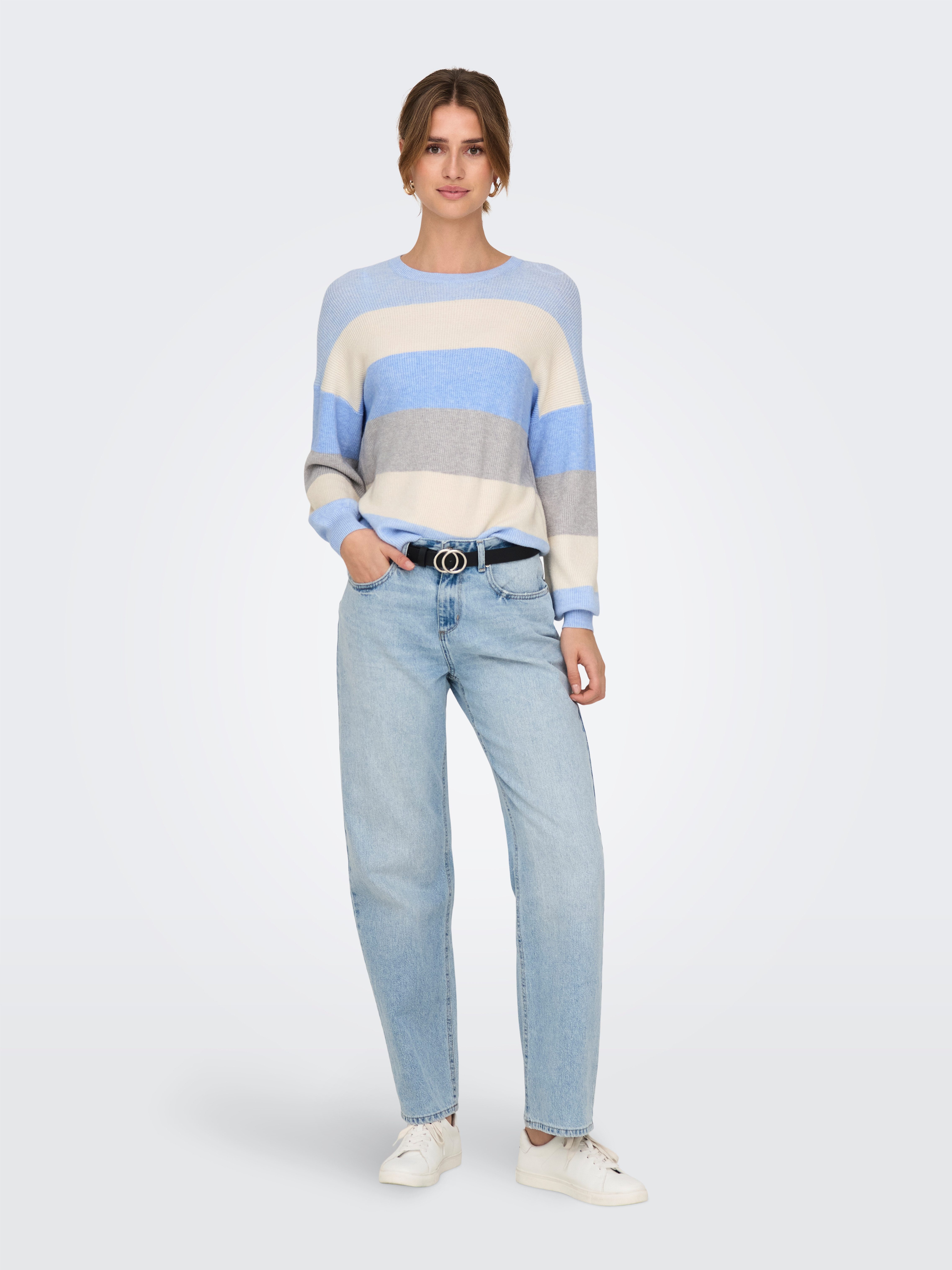 Only Gebreide trui ONLATIA L/S STRIPE PULLOVER KNT NOOS