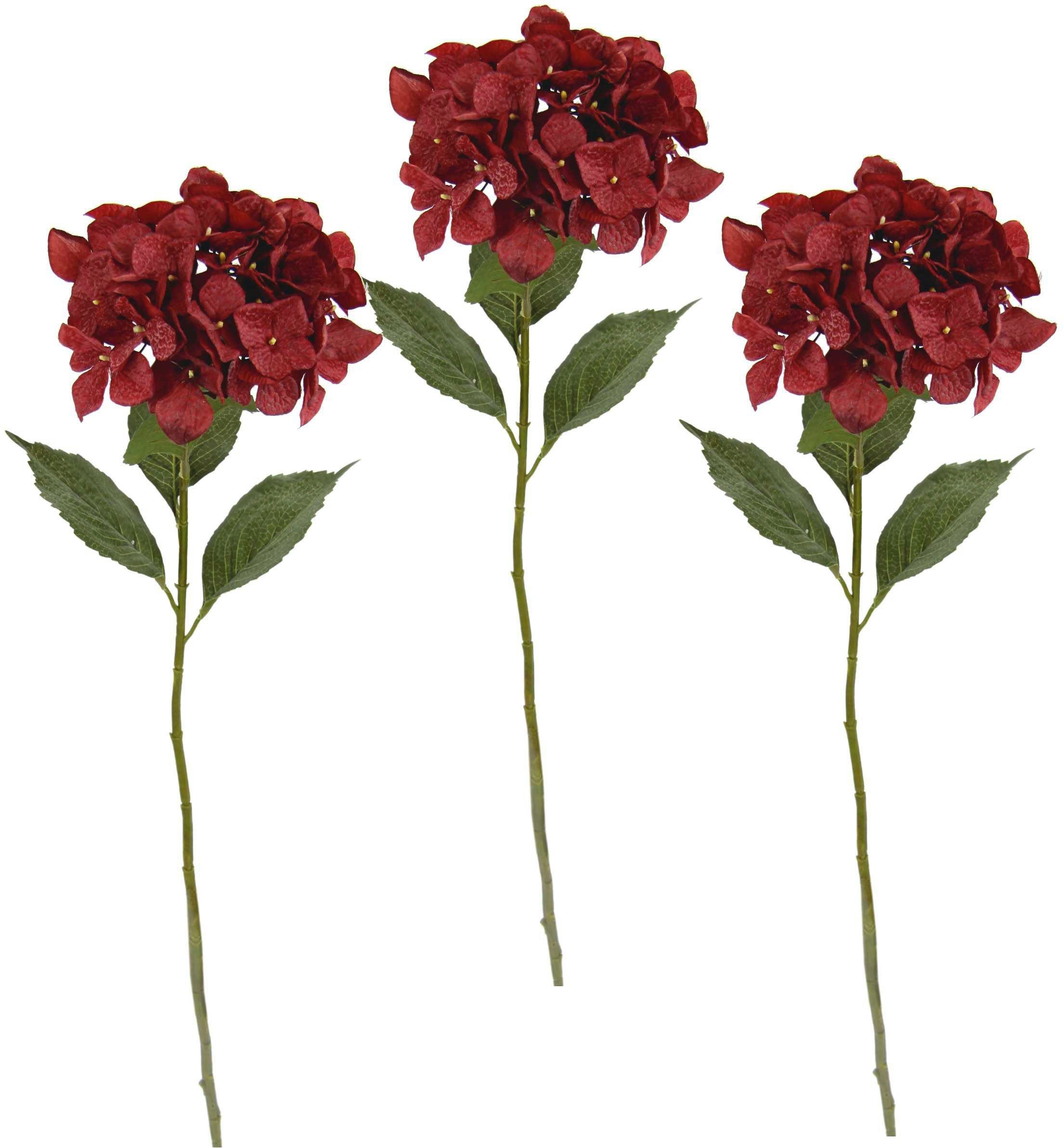 i.ge.a. kunstbloem hortensia (3 stuks) rood