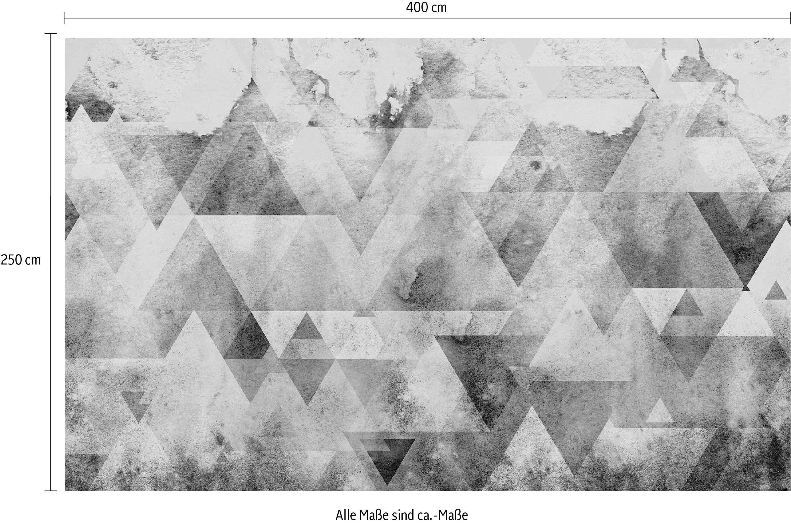 Komar Vliesbehang Digitale print vlies - Triangles Red - Afmeting 400 x 250 cm (1 stuk)