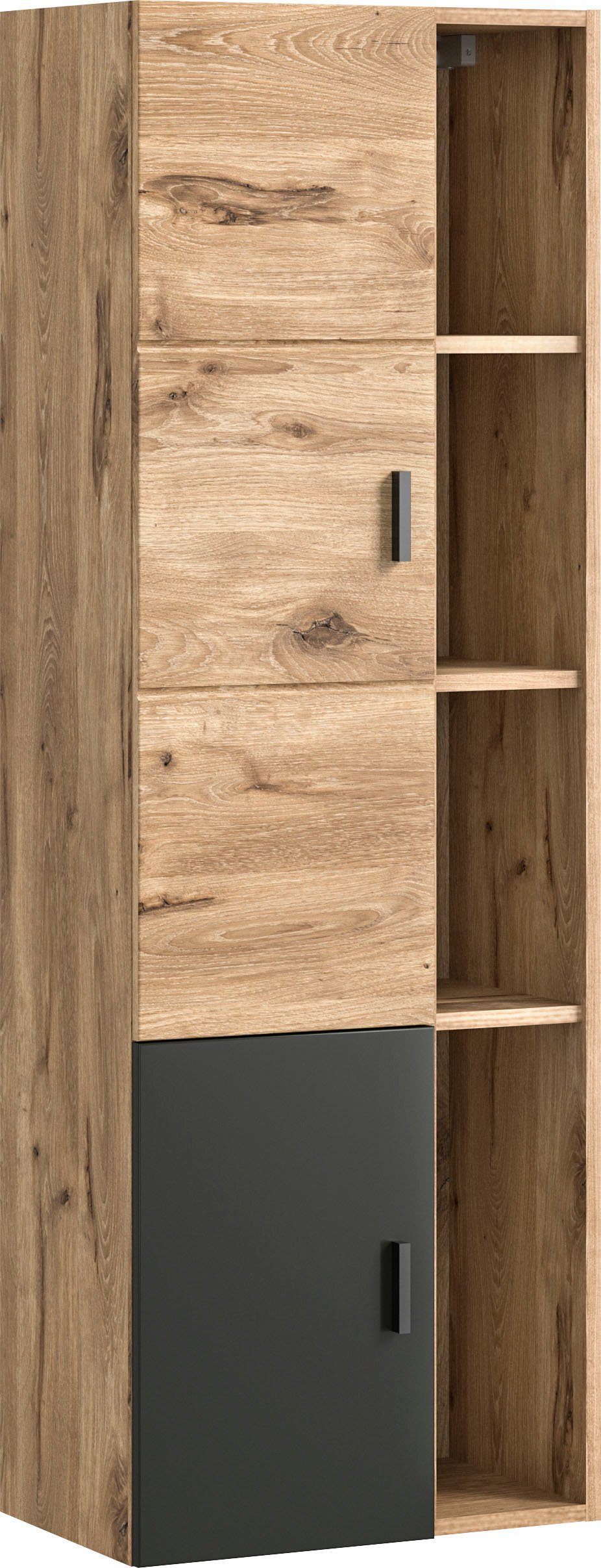 welltime Hoge kast Dolo, breedte 48 cm, 2 deuren, 4 open vakken, 5 variabele planken (1 stuk) hoge kasten