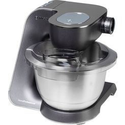 bosch keukenmachine mum5, homeprofessional mum57860 veelzijdig te gebruiken, continu rasp- en snijapparaat, 3 raspschijven, citruspers, vleesmolen, mixer, edelstaal-zilver zwart