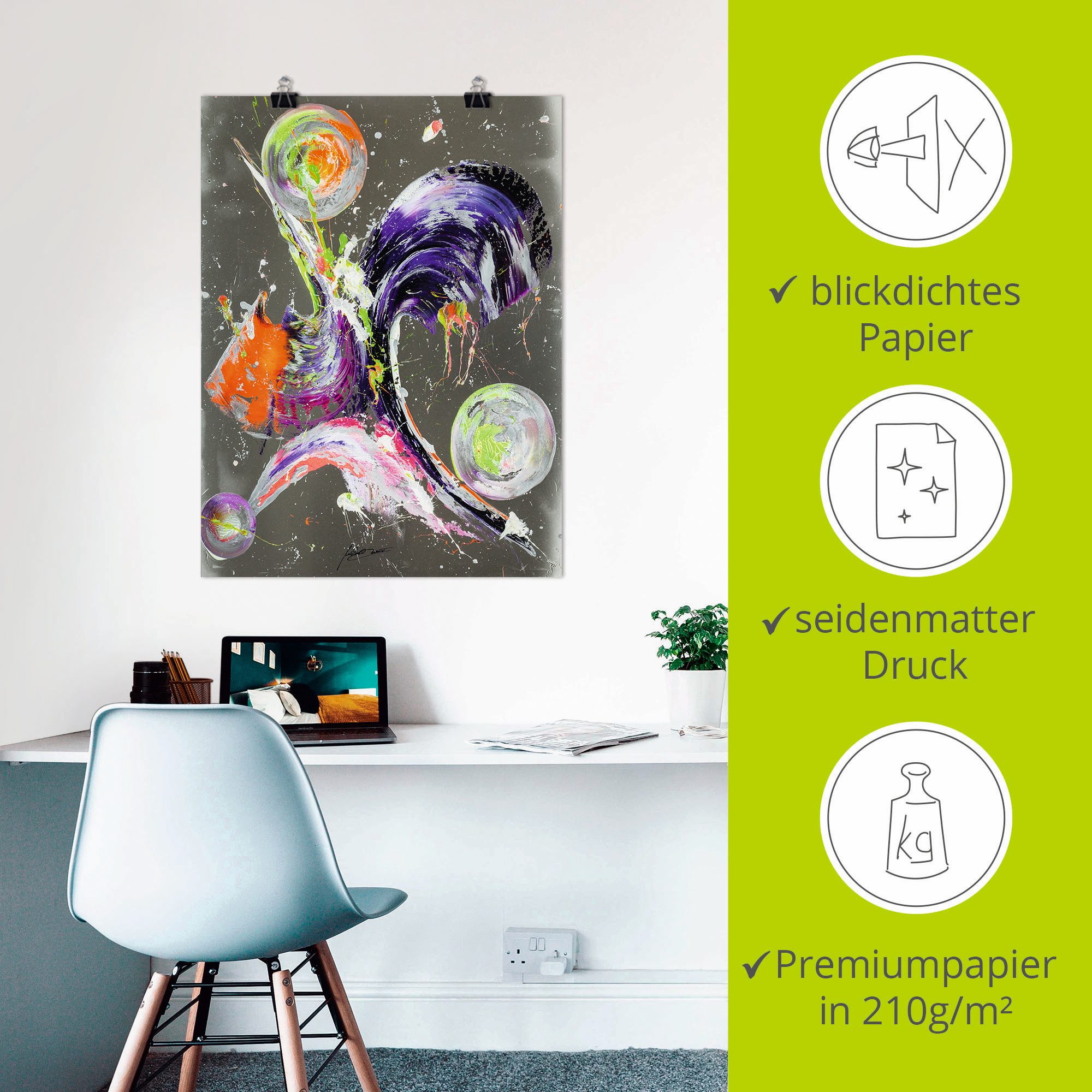 Artland Artprint Abstractie XXI als artprint op linnen, poster in verschillende formaten maten