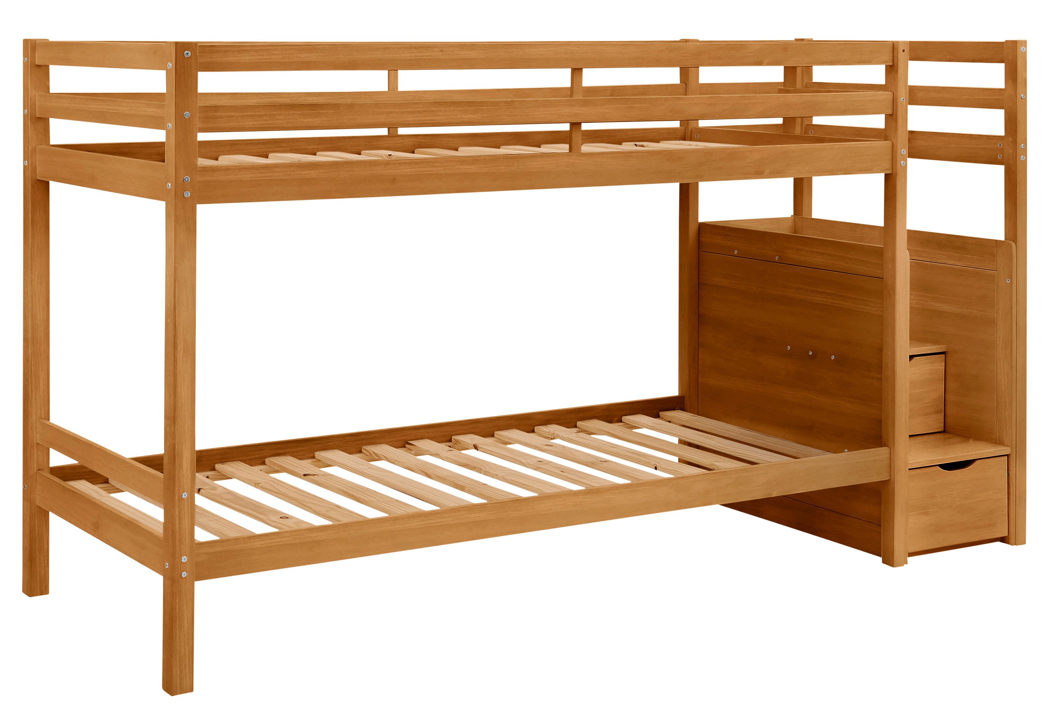 Lüttenhütt Stapelbed Alpi, draagvermogen 250 KG! Grenenhout, stapelbed, inclusief lattenbodem, ligoppervlak 90x200 cm