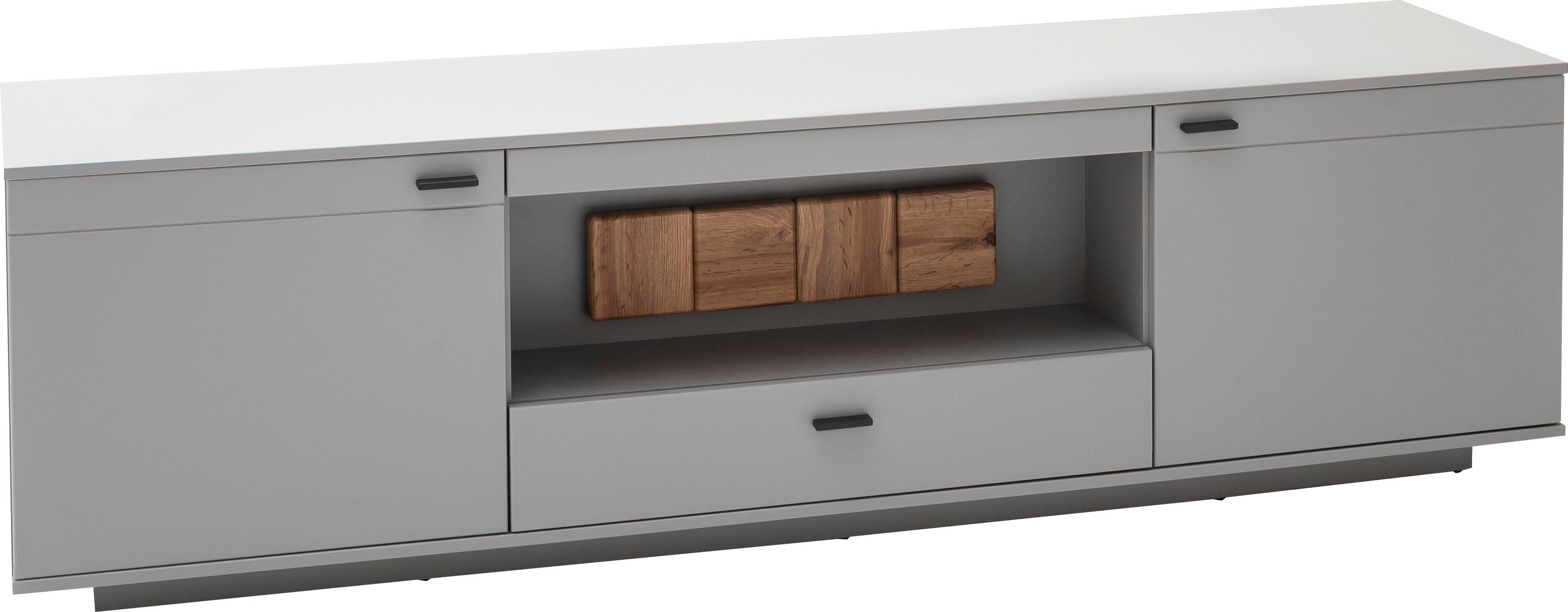 MCA furniture Tv-meubel Zadar Tv-kast voor tv tot 80 inch, Noordpool-grijs, naar keuze met verlichting