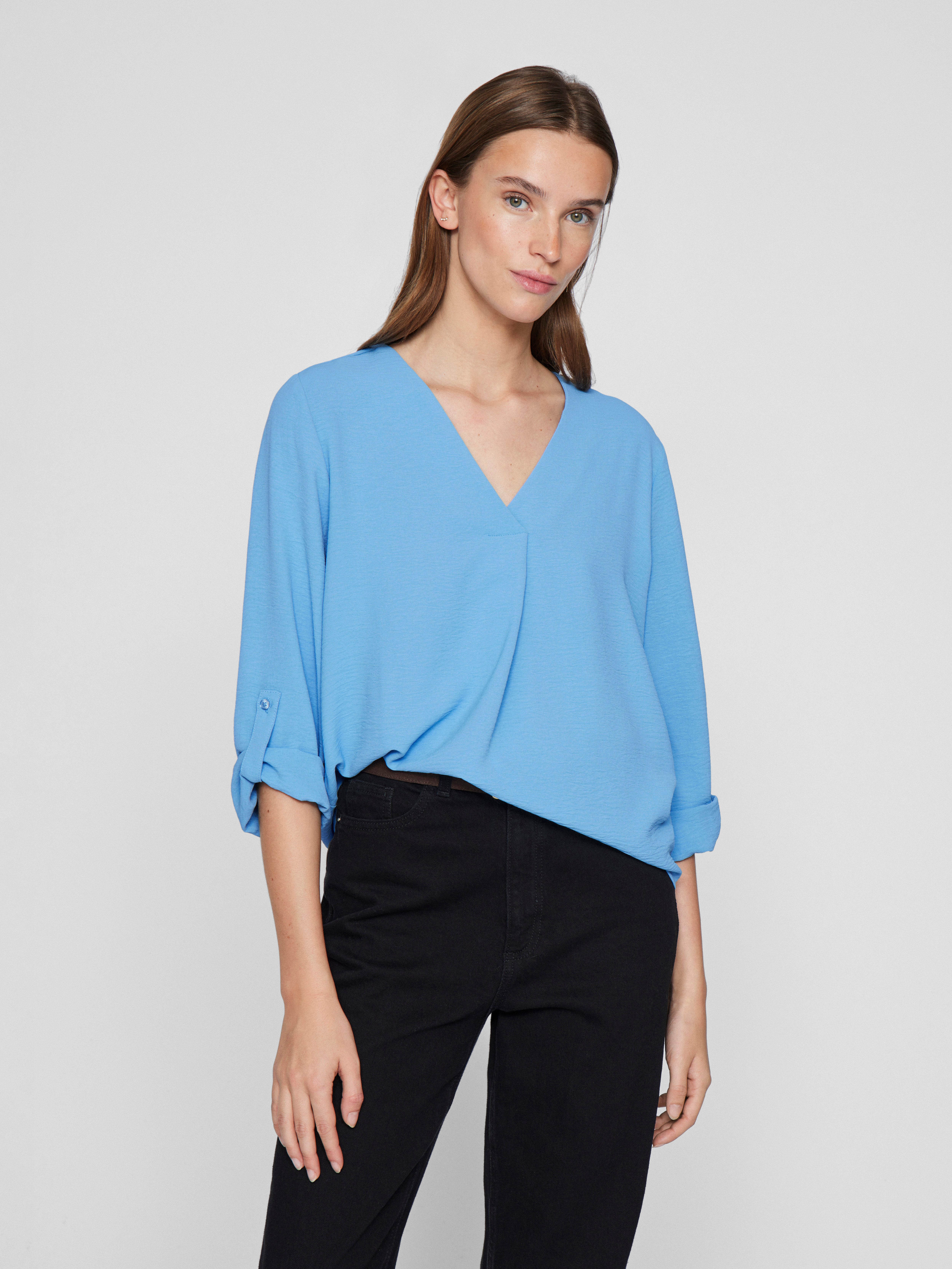 Vila Shirt VIJOSA 3/4 V-NECK TOP - NOOS