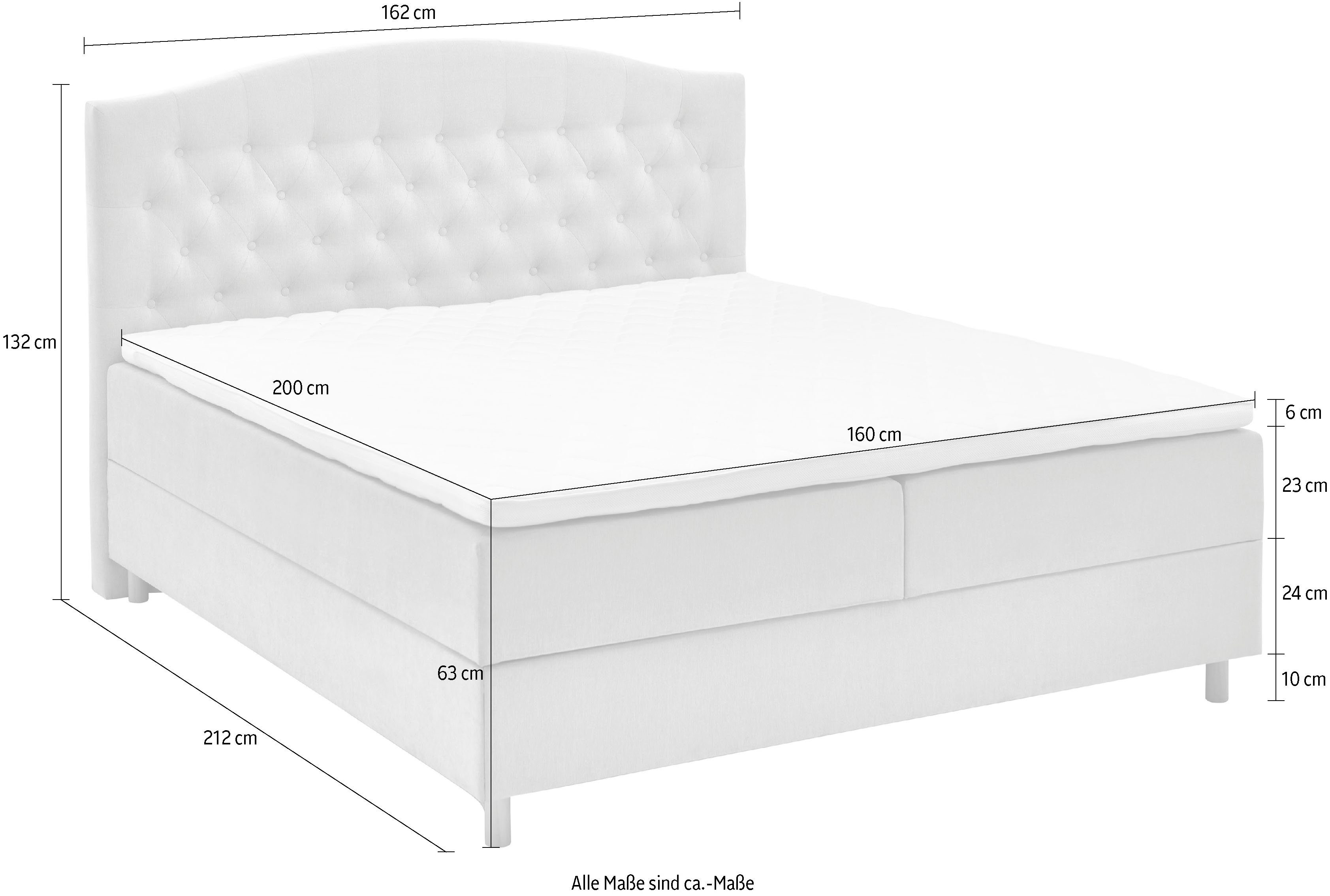 Home affaire Boxspring Piemont met bedkist en topmatras