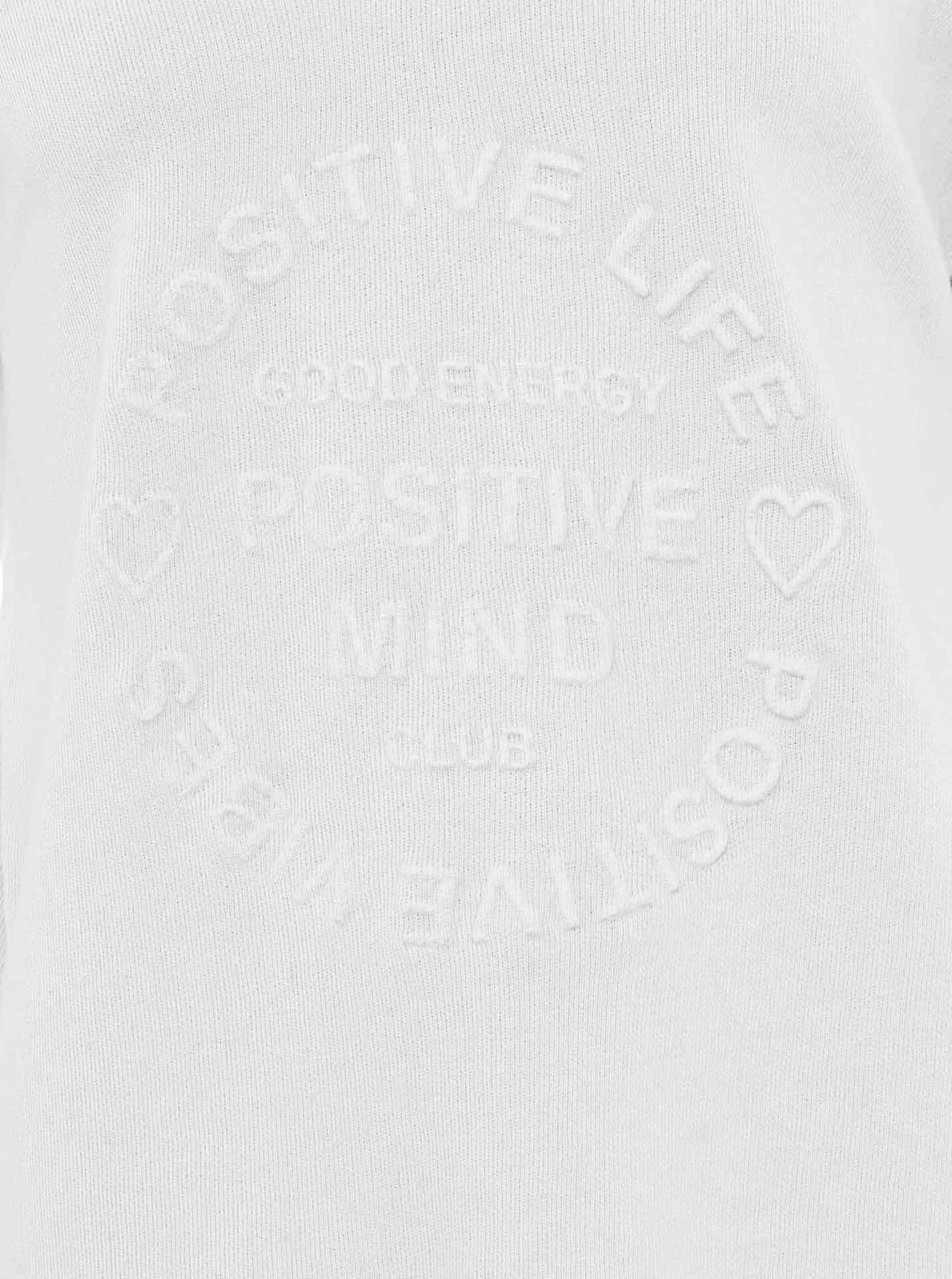 Zwillingsherz Sweatshirt "Positive Mind" met v-halslijn in used look en stempelprint