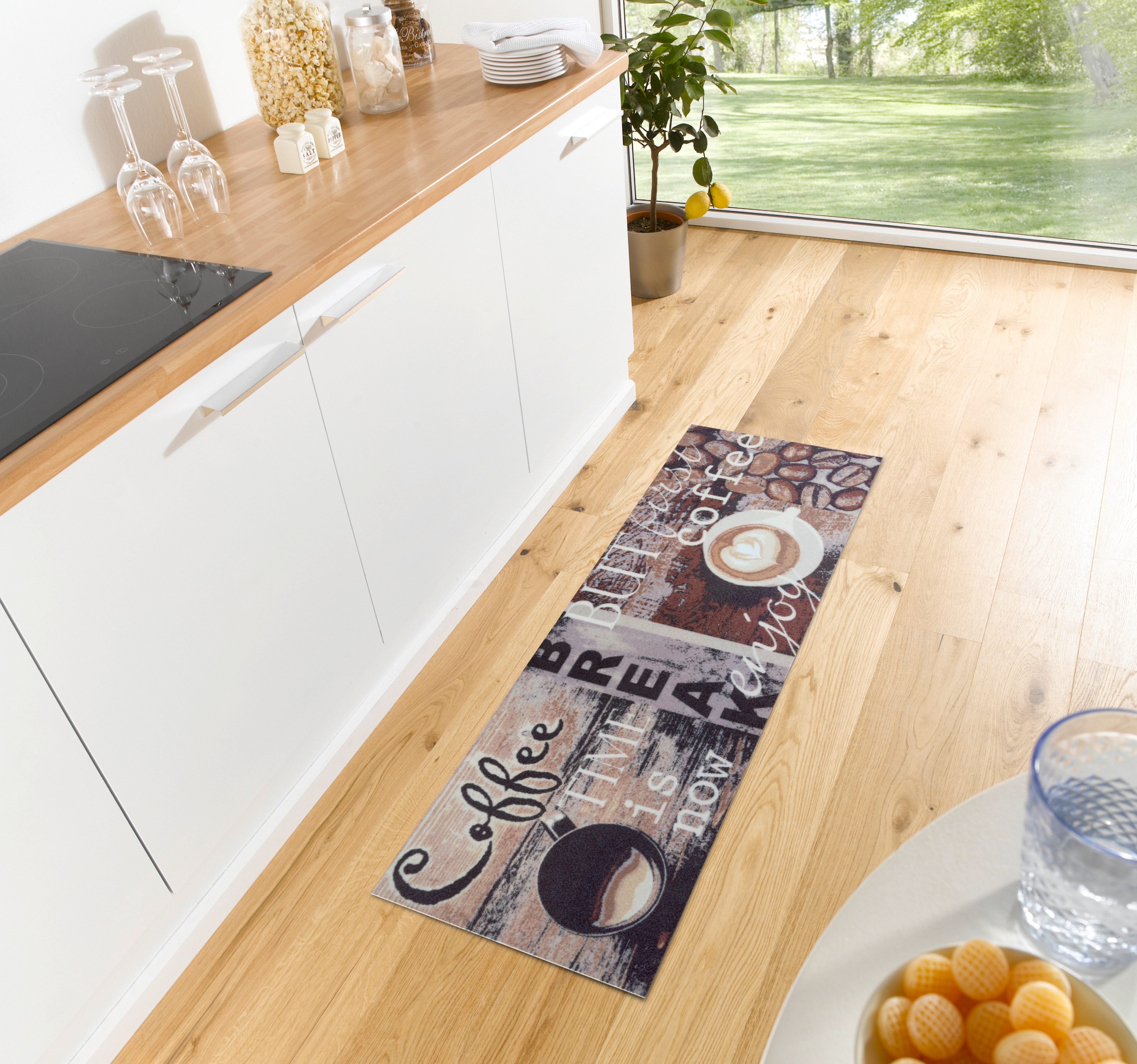HANSE Home Keukenloper Enjoy Coffee Break Loper, antislip, keukenmat, koffie motief, onderhoudsvriendelijk