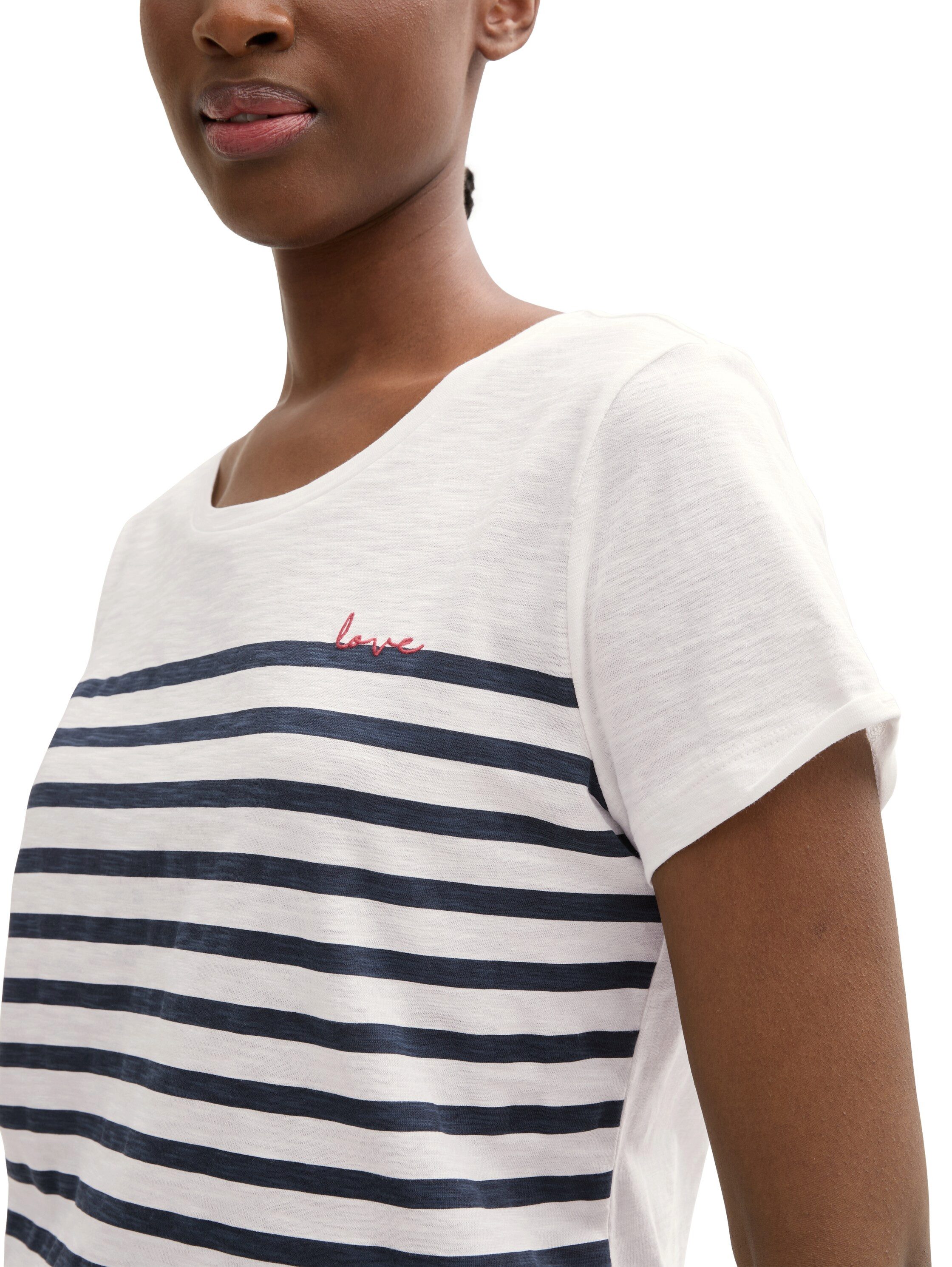 Tom Tailor Denim T-shirt met streepmotief