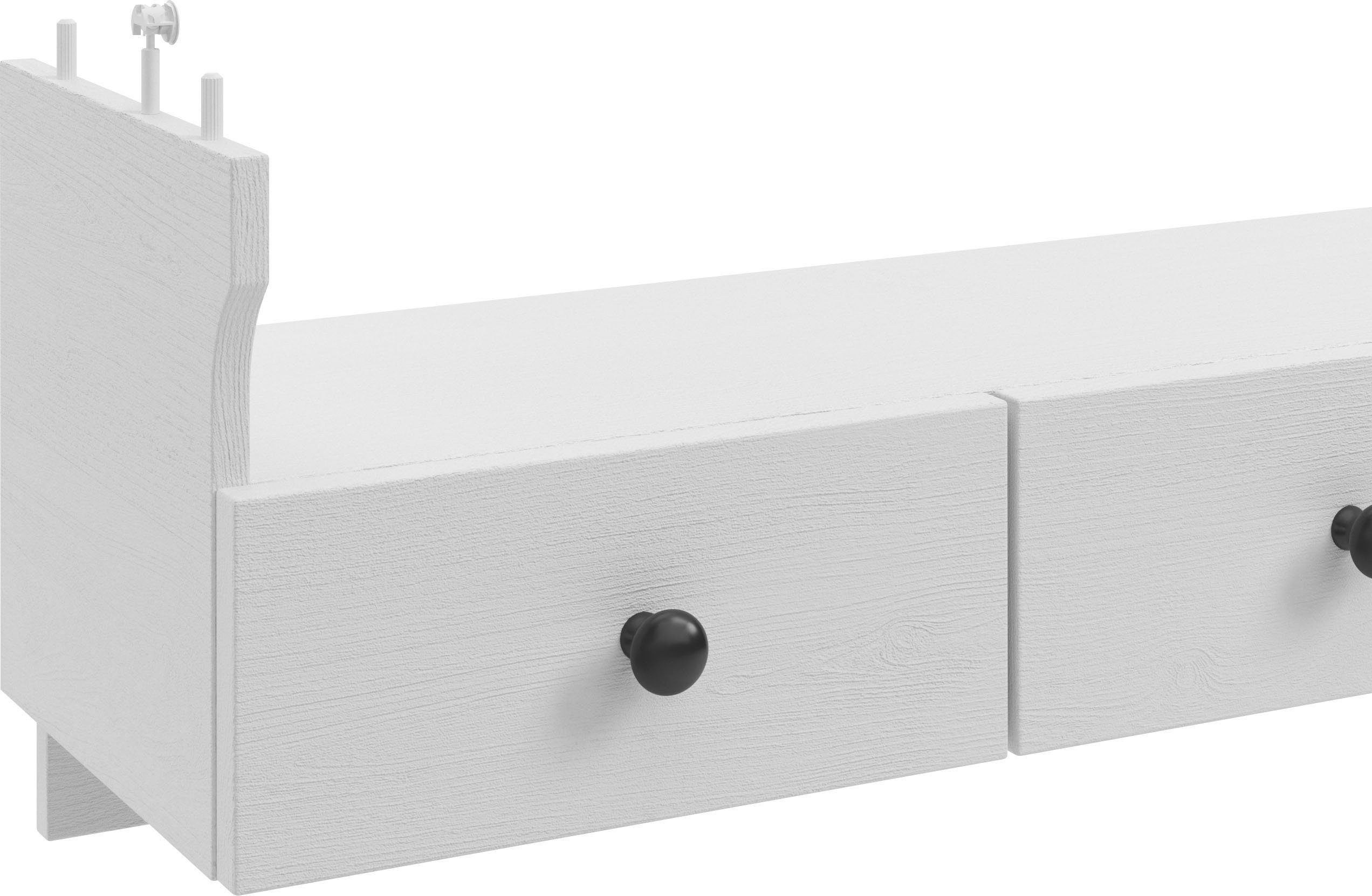 Kochstation Keukenrek KS-Osby Massief grenen, breedte 100 cm, 1 lade, 6 metalen haken (1 stuk)